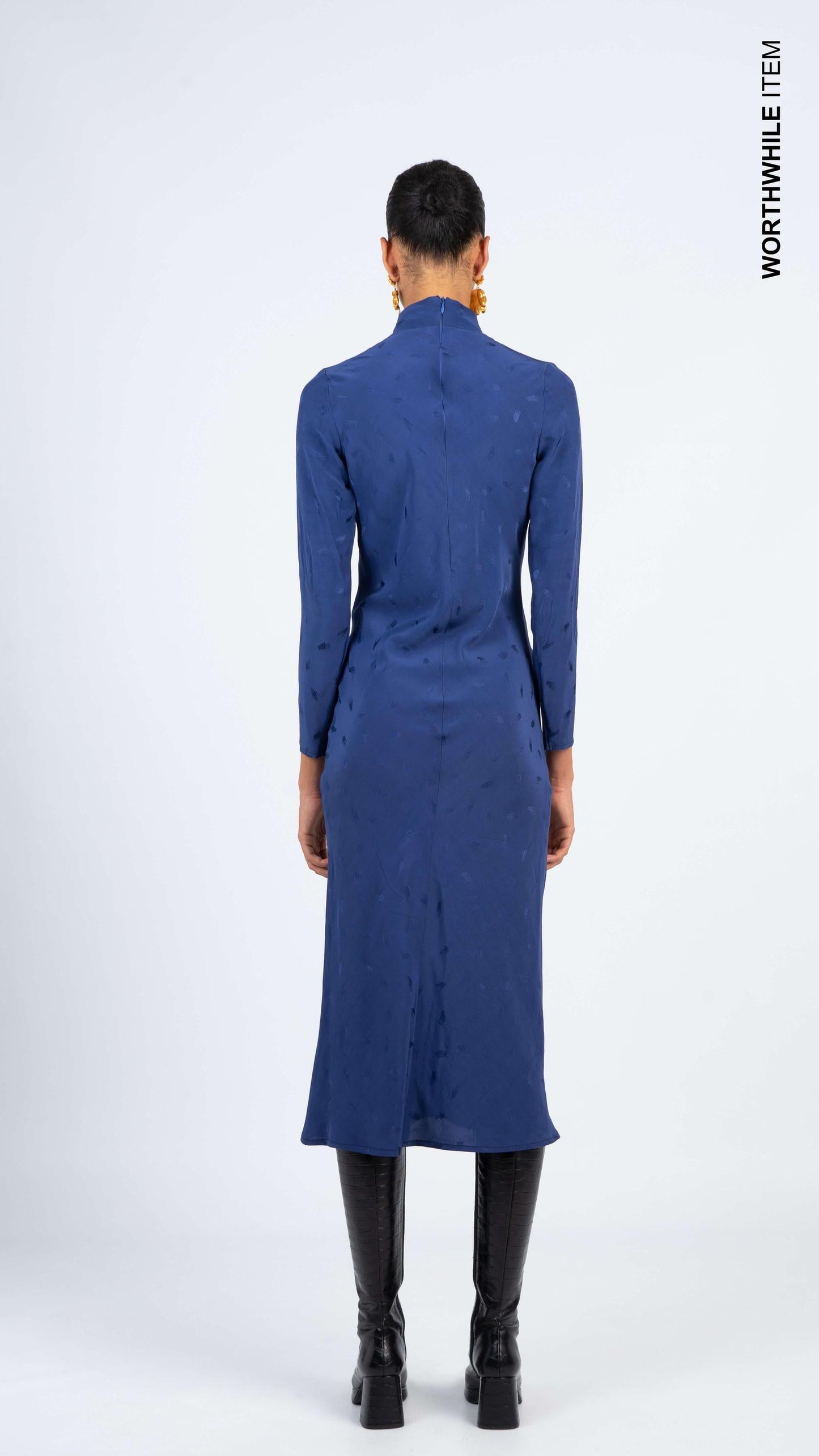 Jacquard blue dress