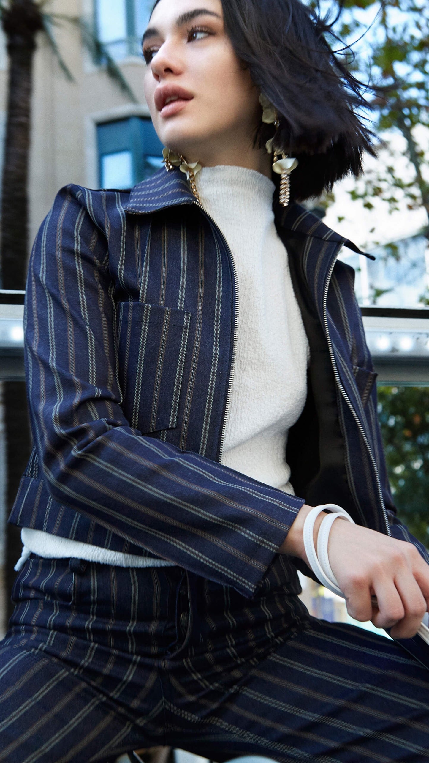 Denim striped jacket