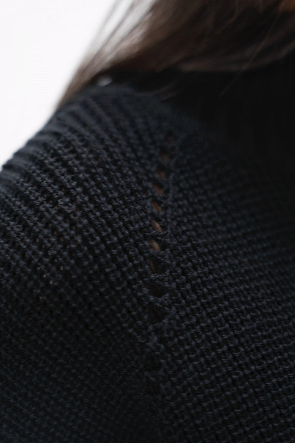 Jersey Ottawa - Hand Knitted Wool High Neck - Licorice
