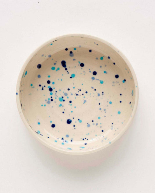 Handmade Dark Blue Ceramic Dog Water Bowl