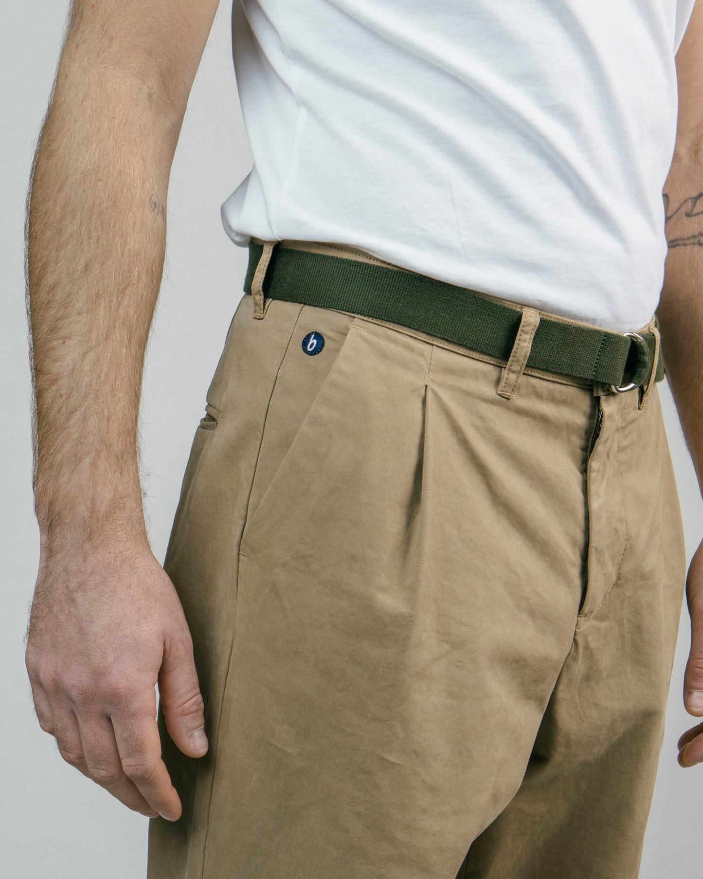 Pleated Chino Camel