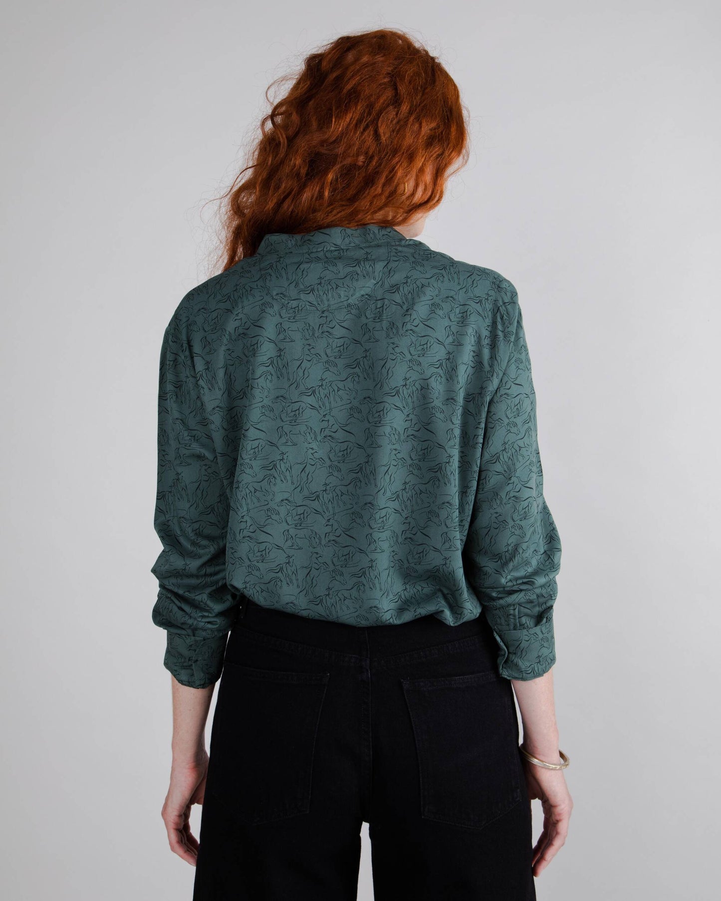 Riding Mao Blouse Dark Green