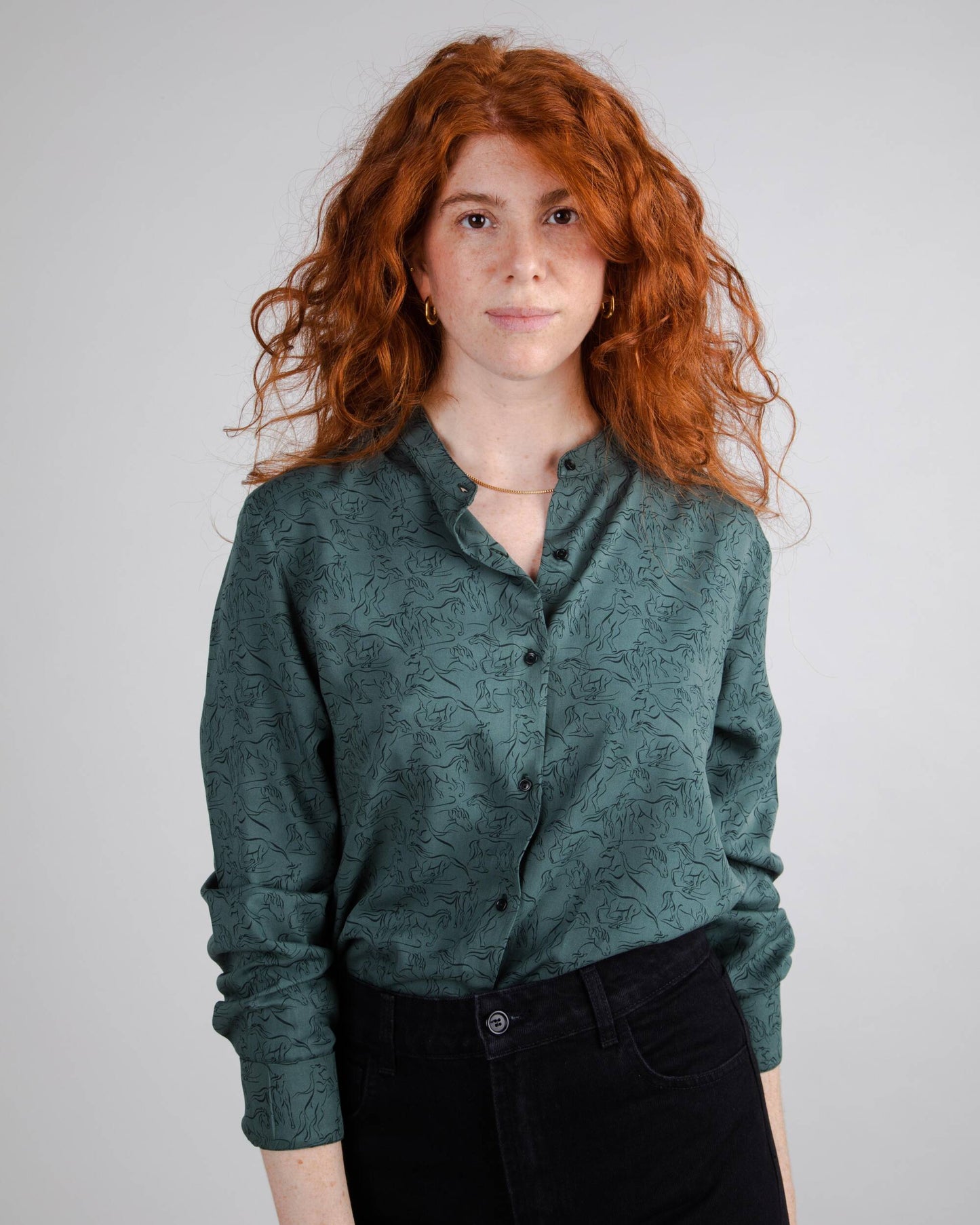 Riding Mao Blouse Dark Green