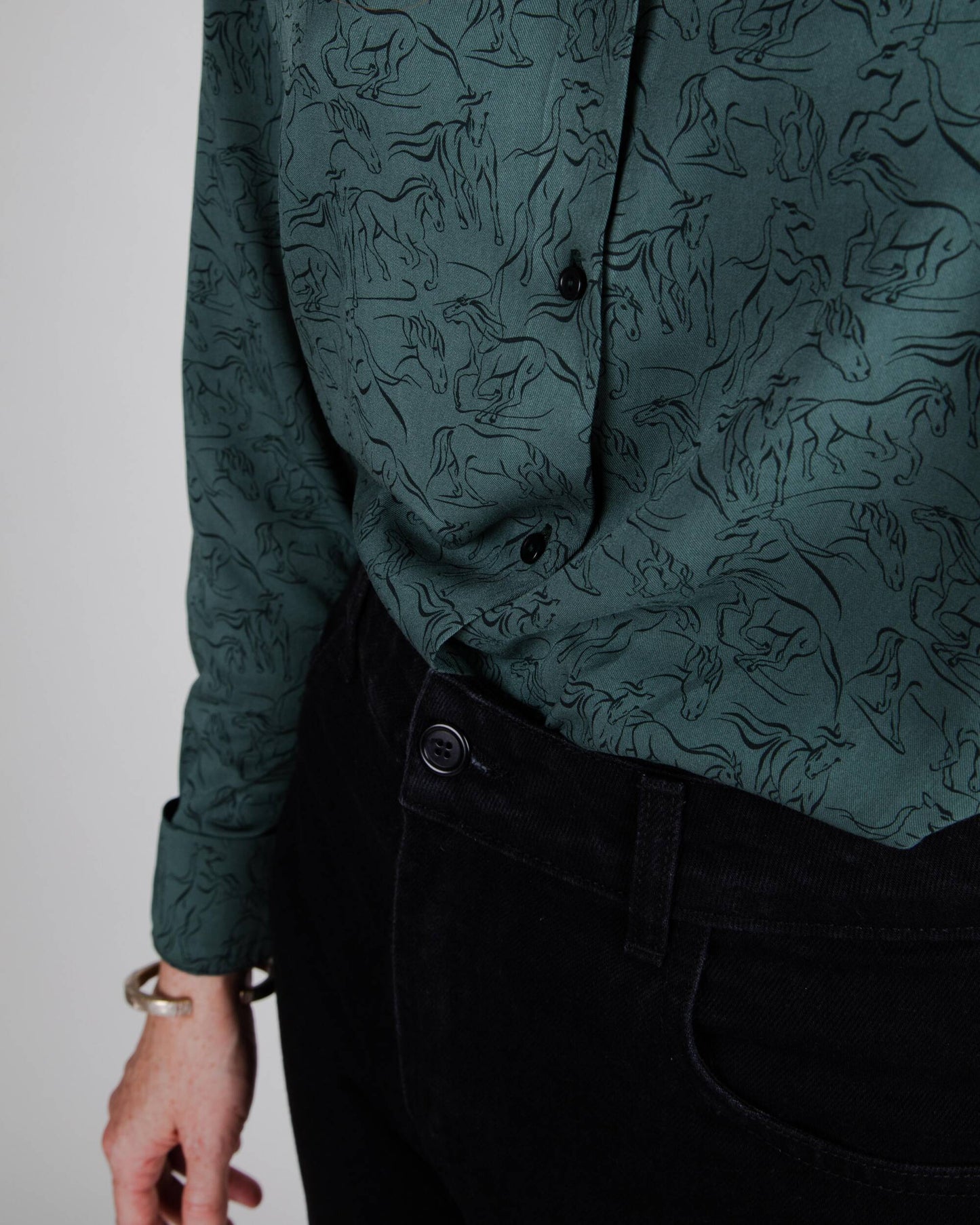 Riding Mao Blouse Dark Green