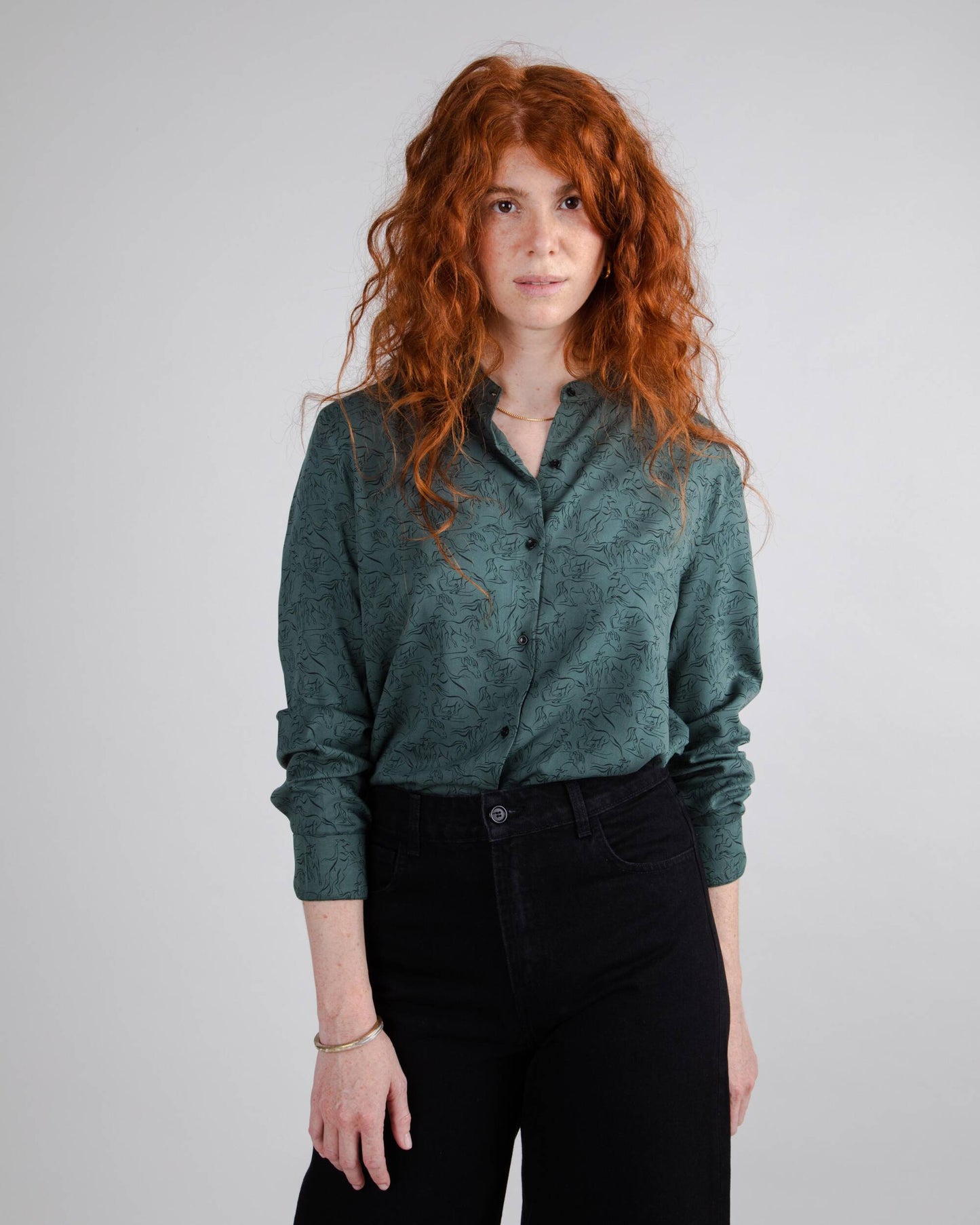 Riding Mao Blouse Dark Green