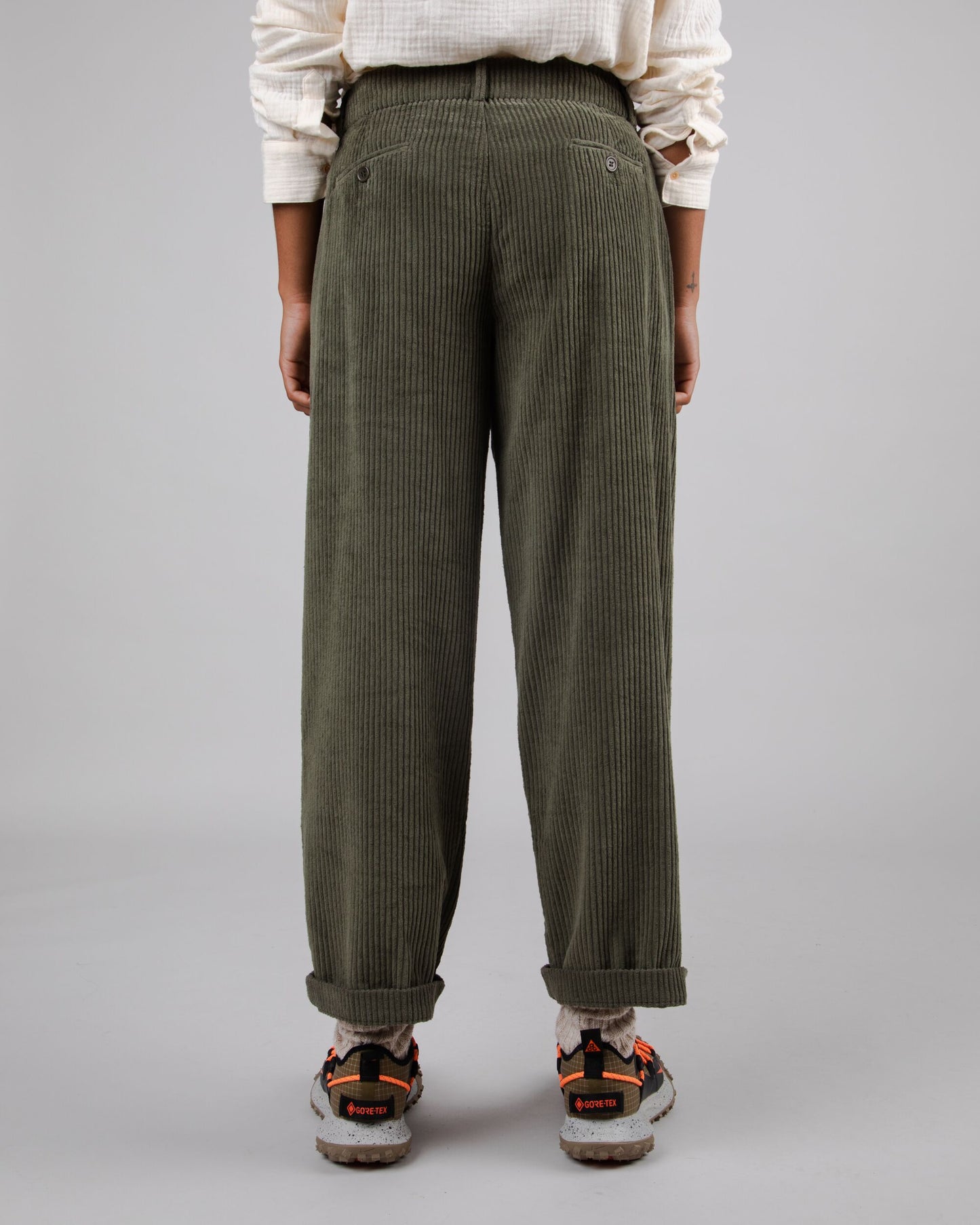 Corduroy Pleated Pant Stone Green