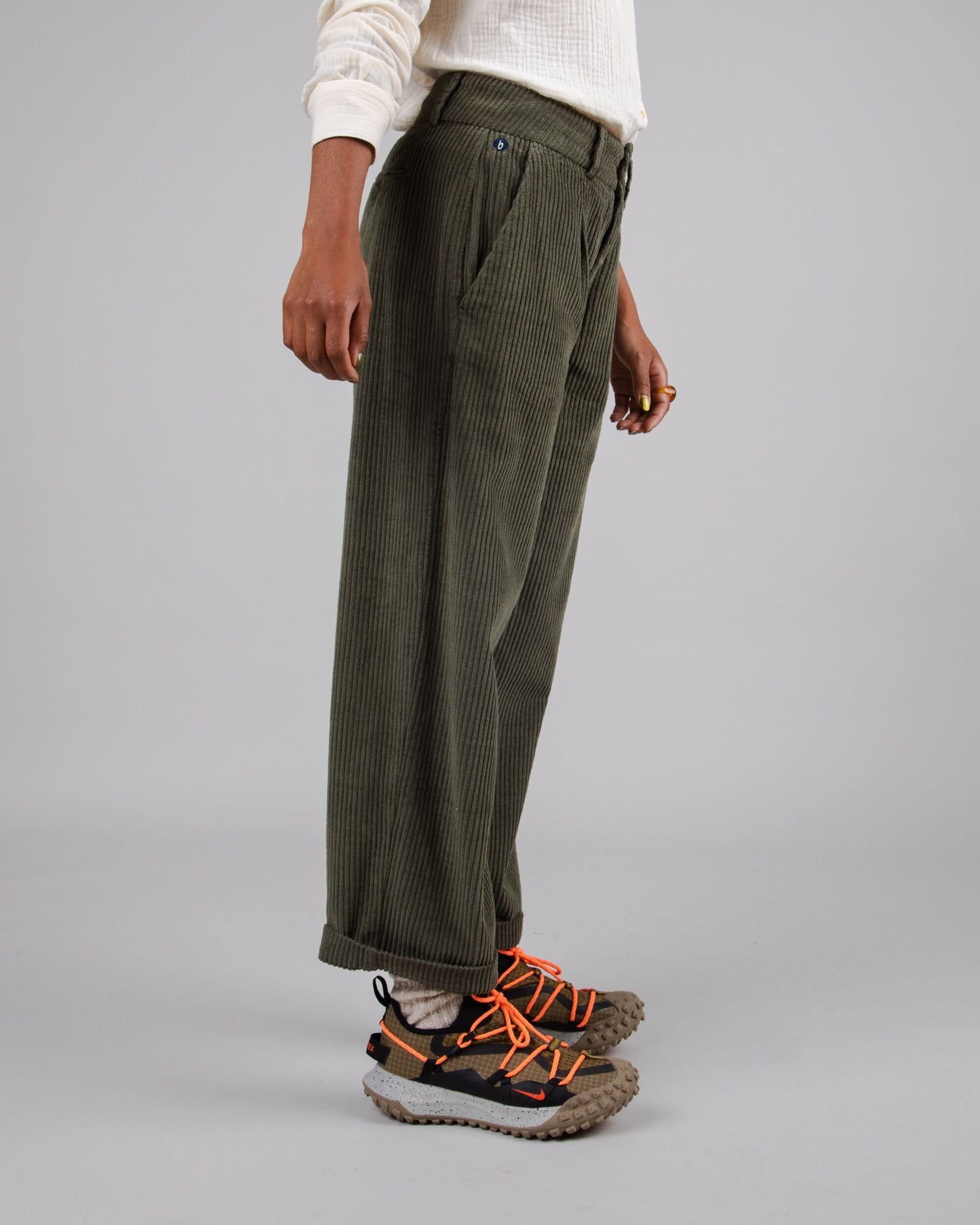 Corduroy Pleated Pant Stone Green