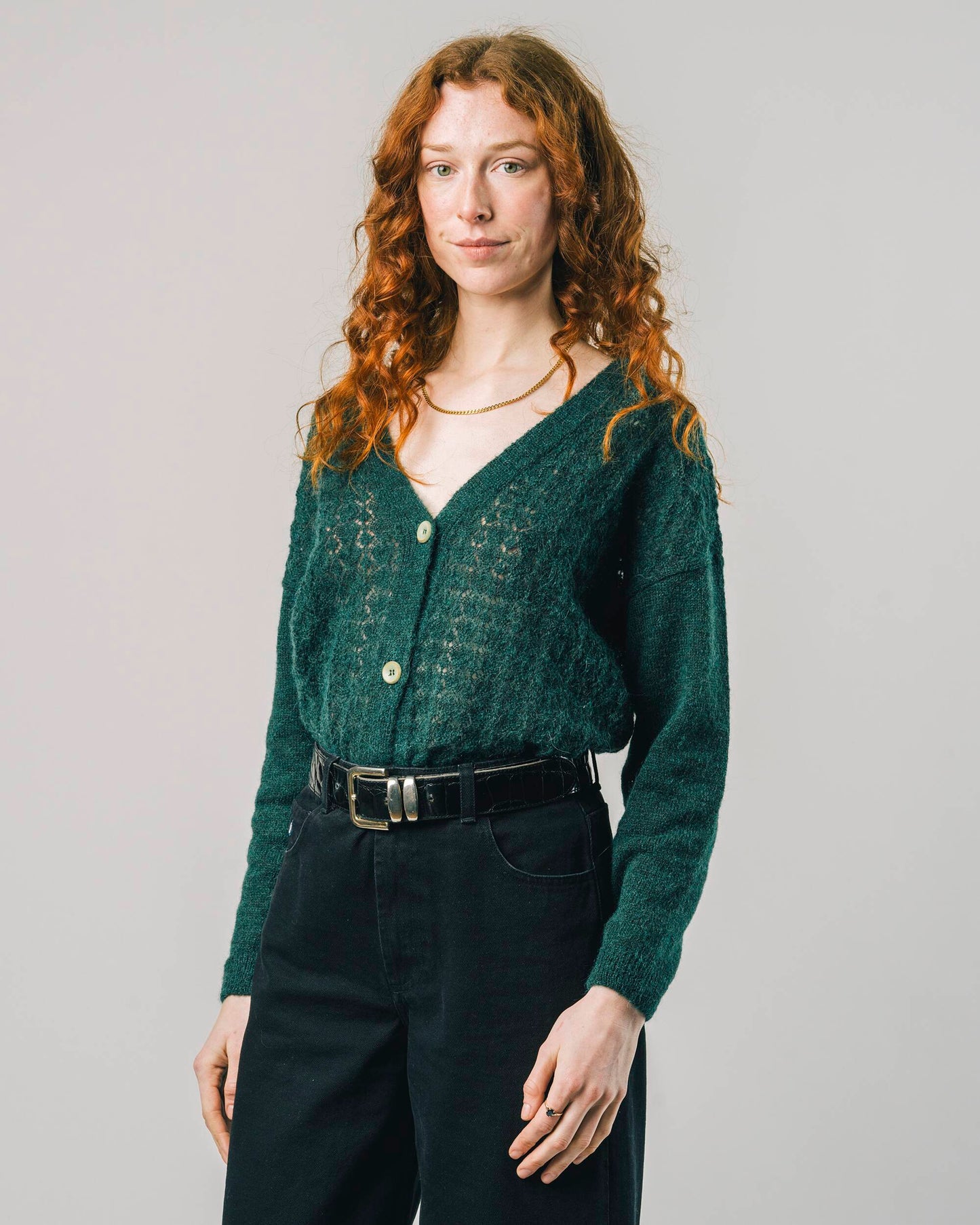 Lace Cardigan Green