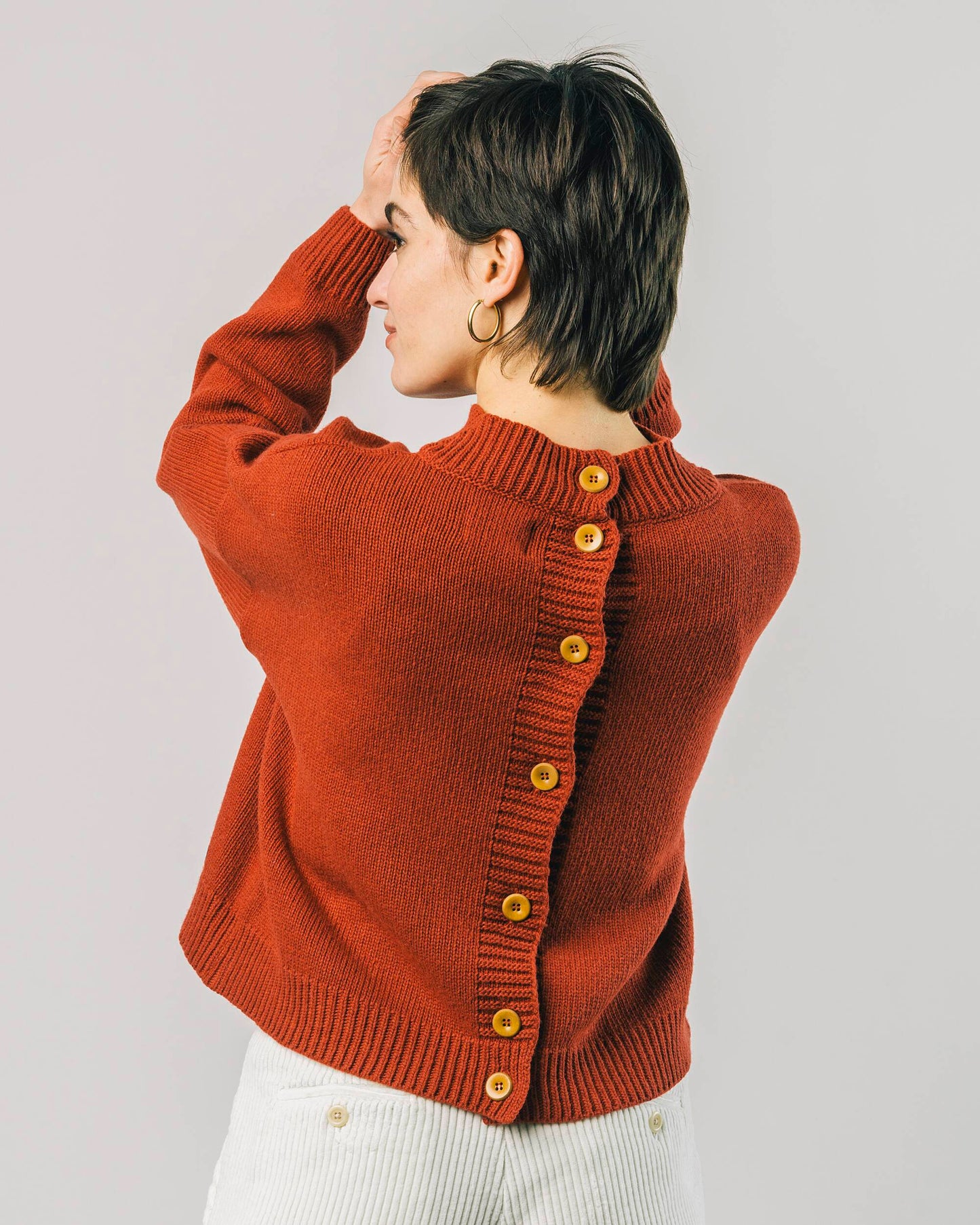 Back Buttons Sweater Terracotta