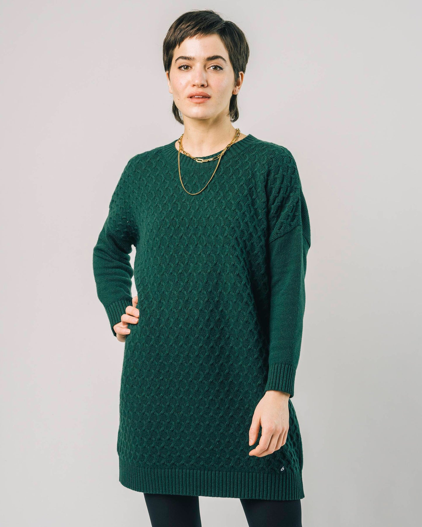 Knitted Dress Dark Green