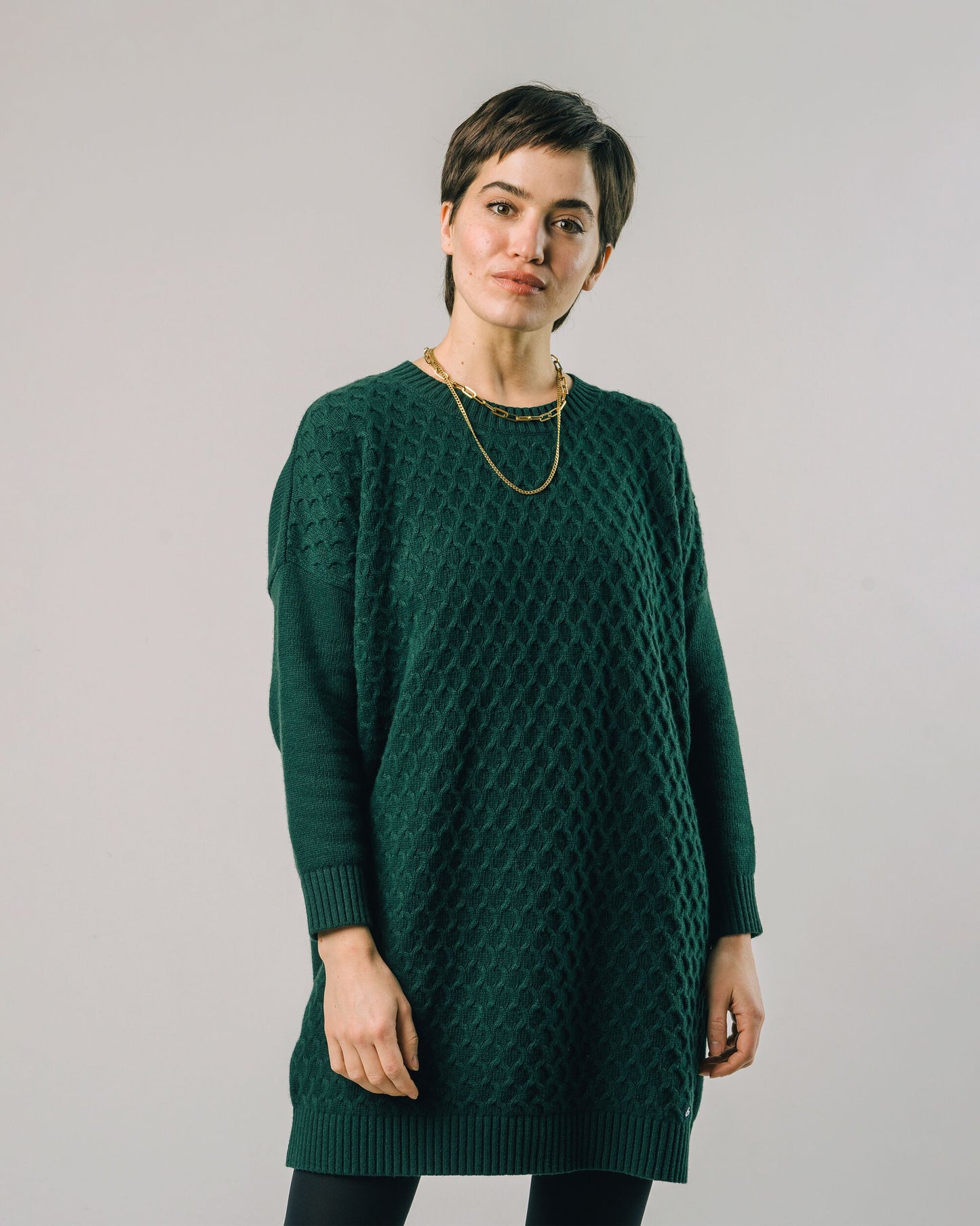 Knitted Dress Dark Green