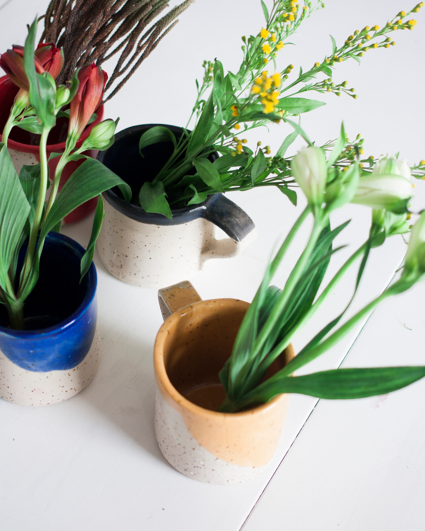 Handmade red ceramic mug