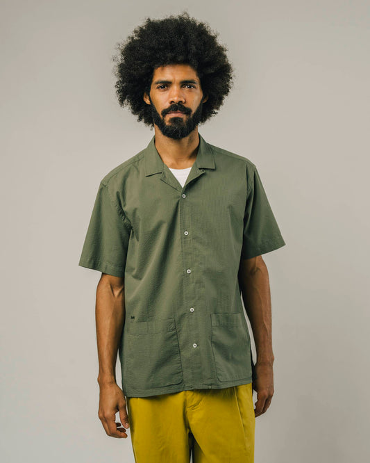 Seersucker Aloha Shirt Kakhi