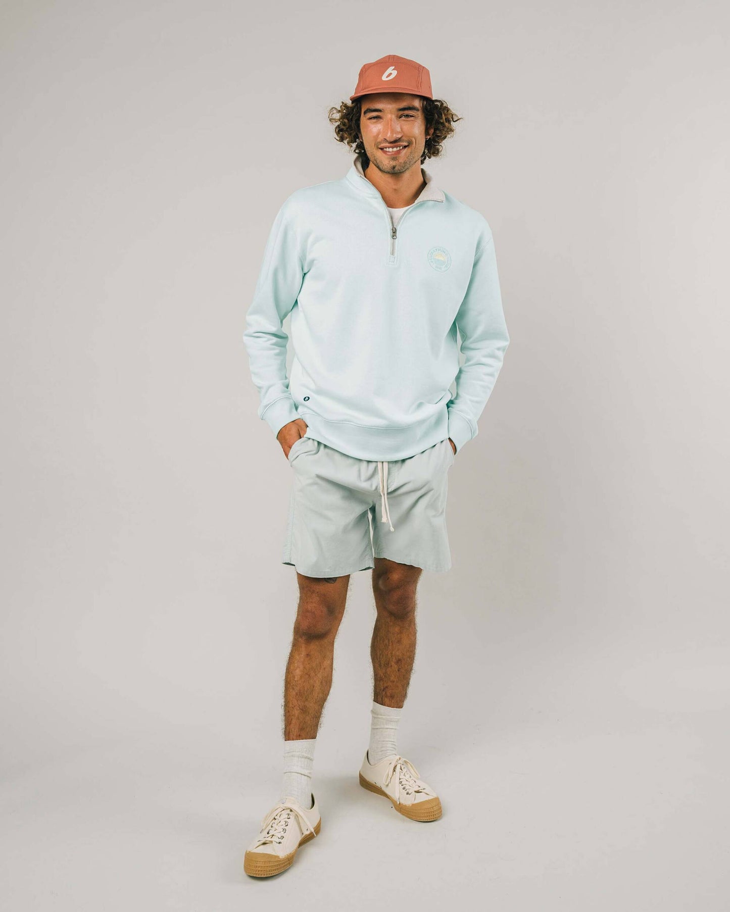 Sunbathing Zip Sweatshirt Acqua