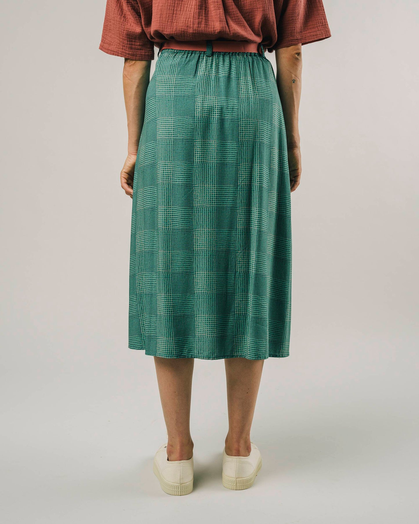 Gingham Skirt Green