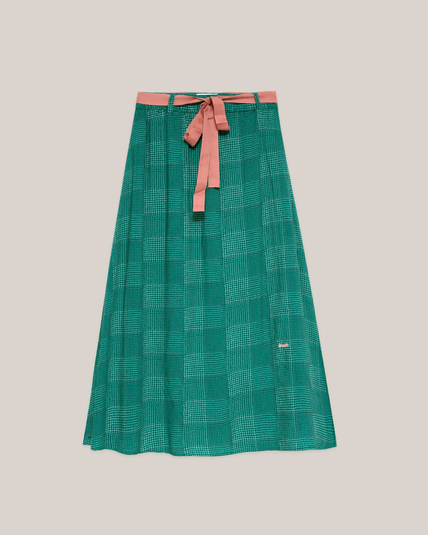 Gingham Skirt Green
