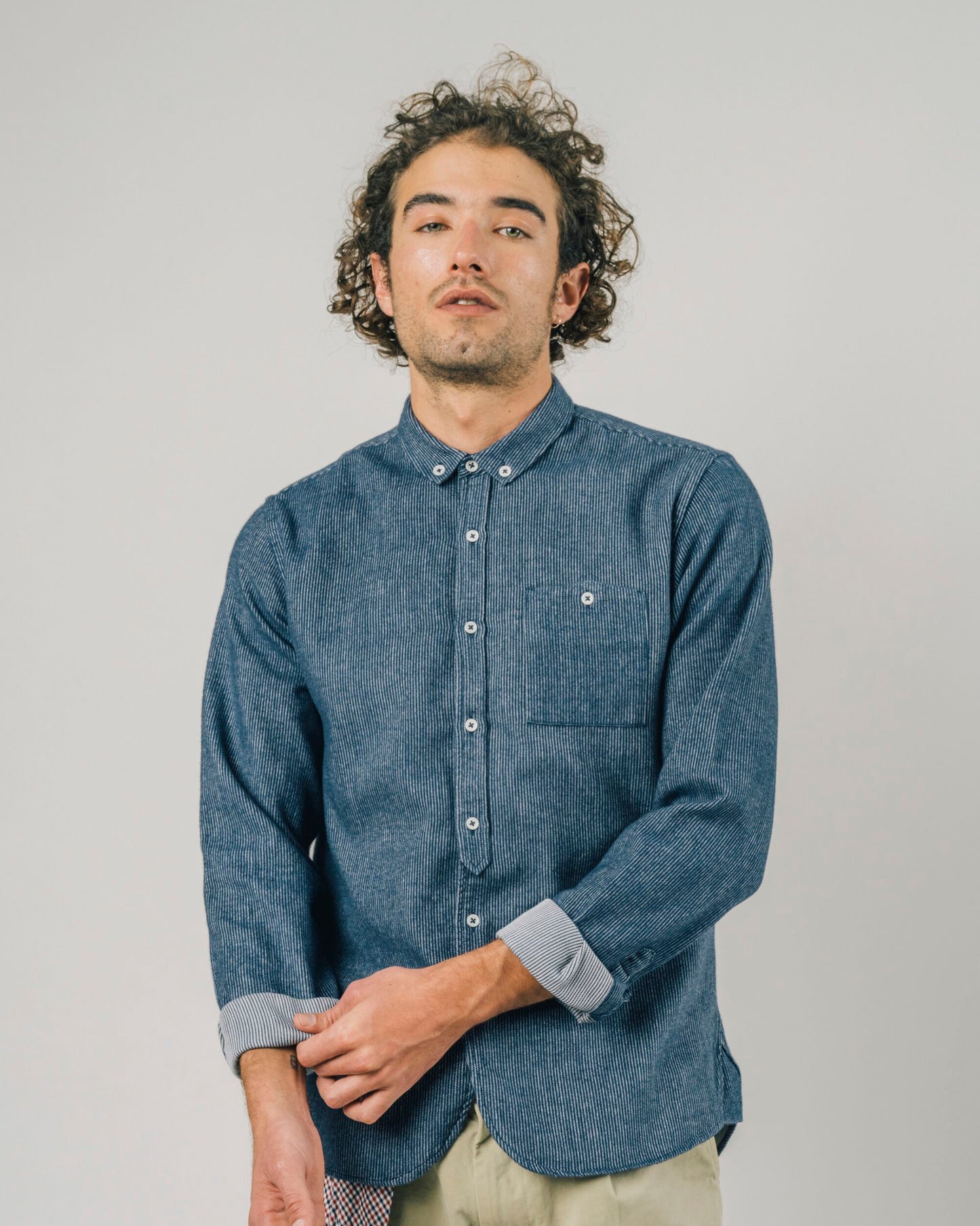 Two Tones Regular Shirt Navy