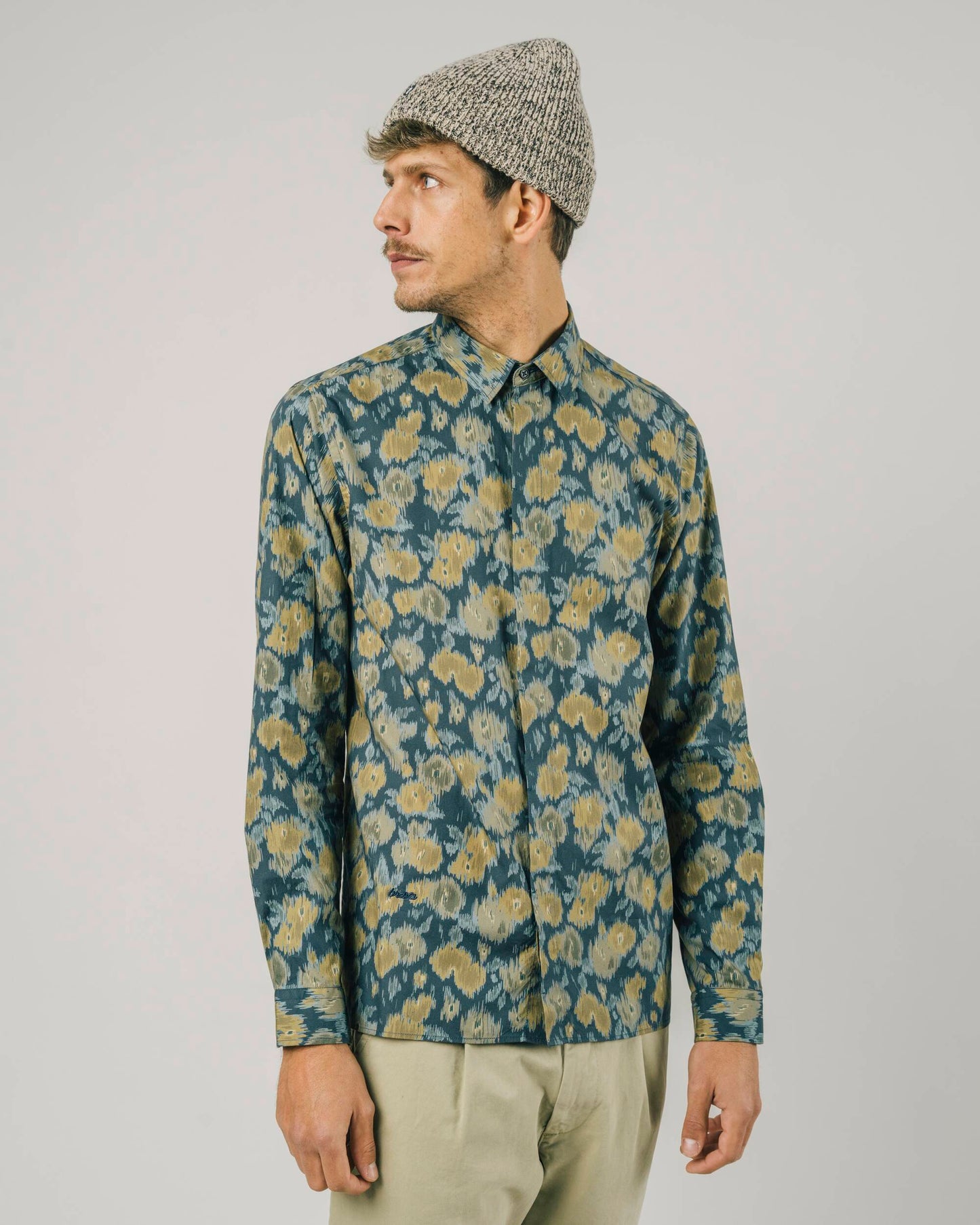 Flower Regular Shirt Navy