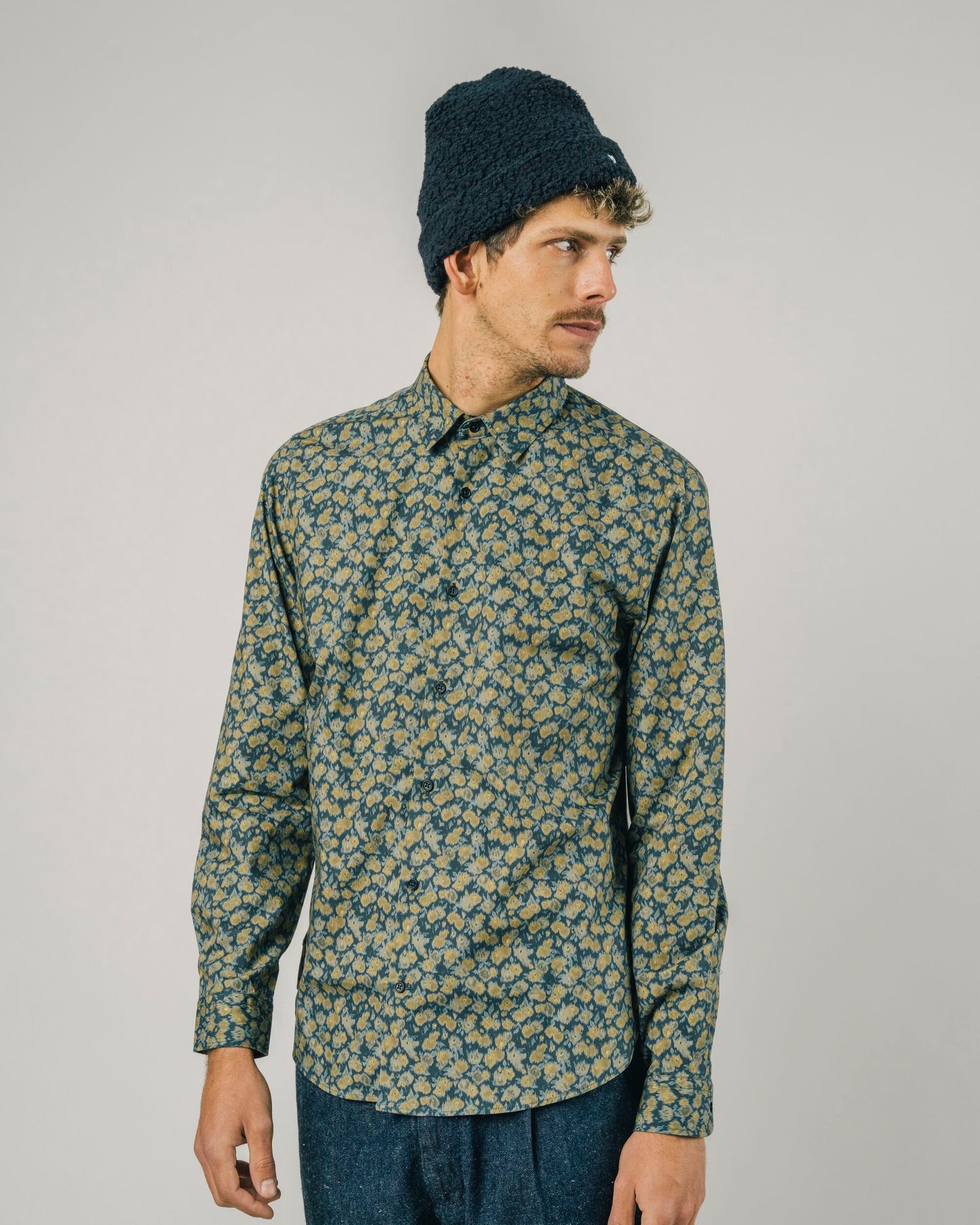 Miniflower Regular Shirt Navy