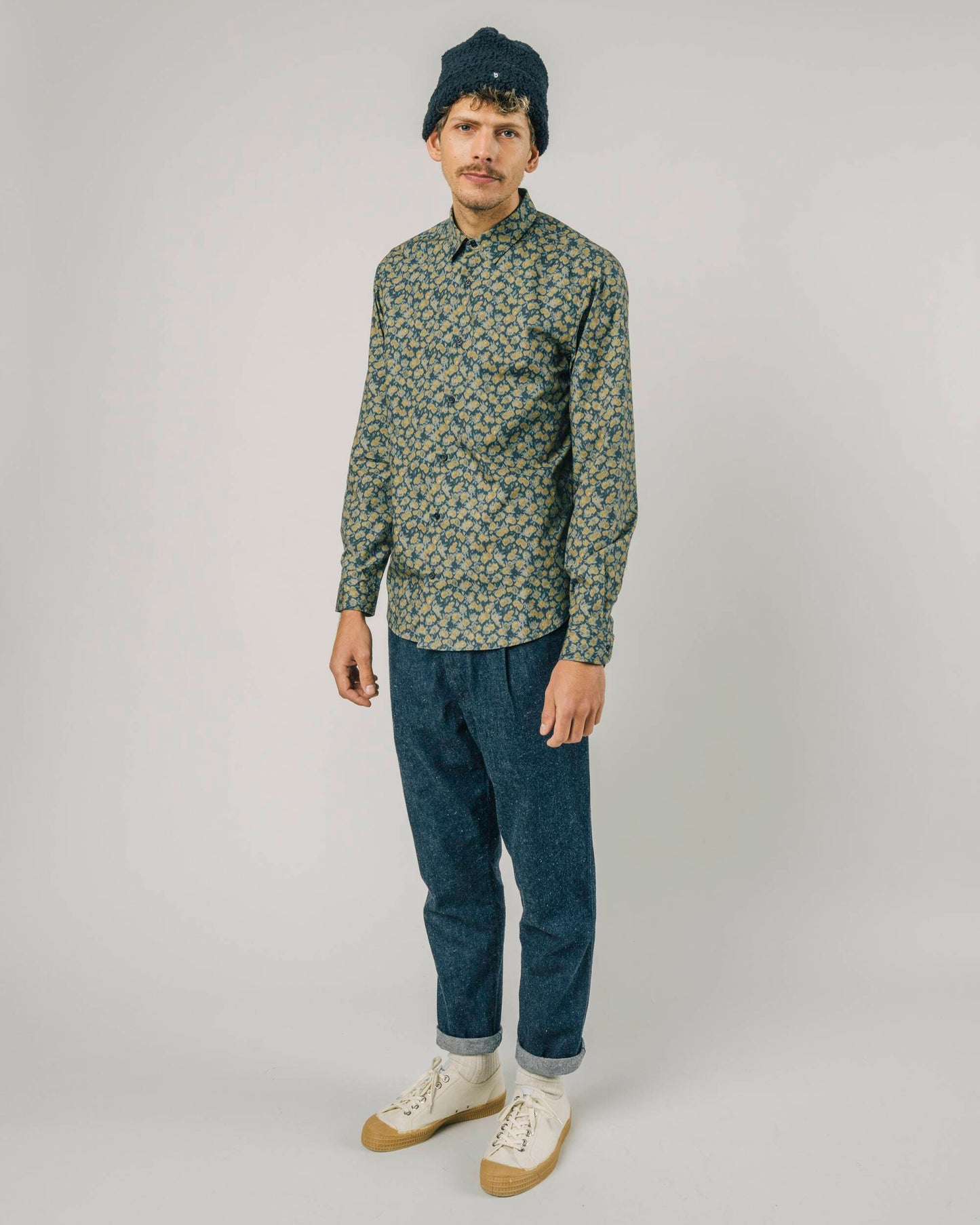 Miniflower Regular Shirt Navy