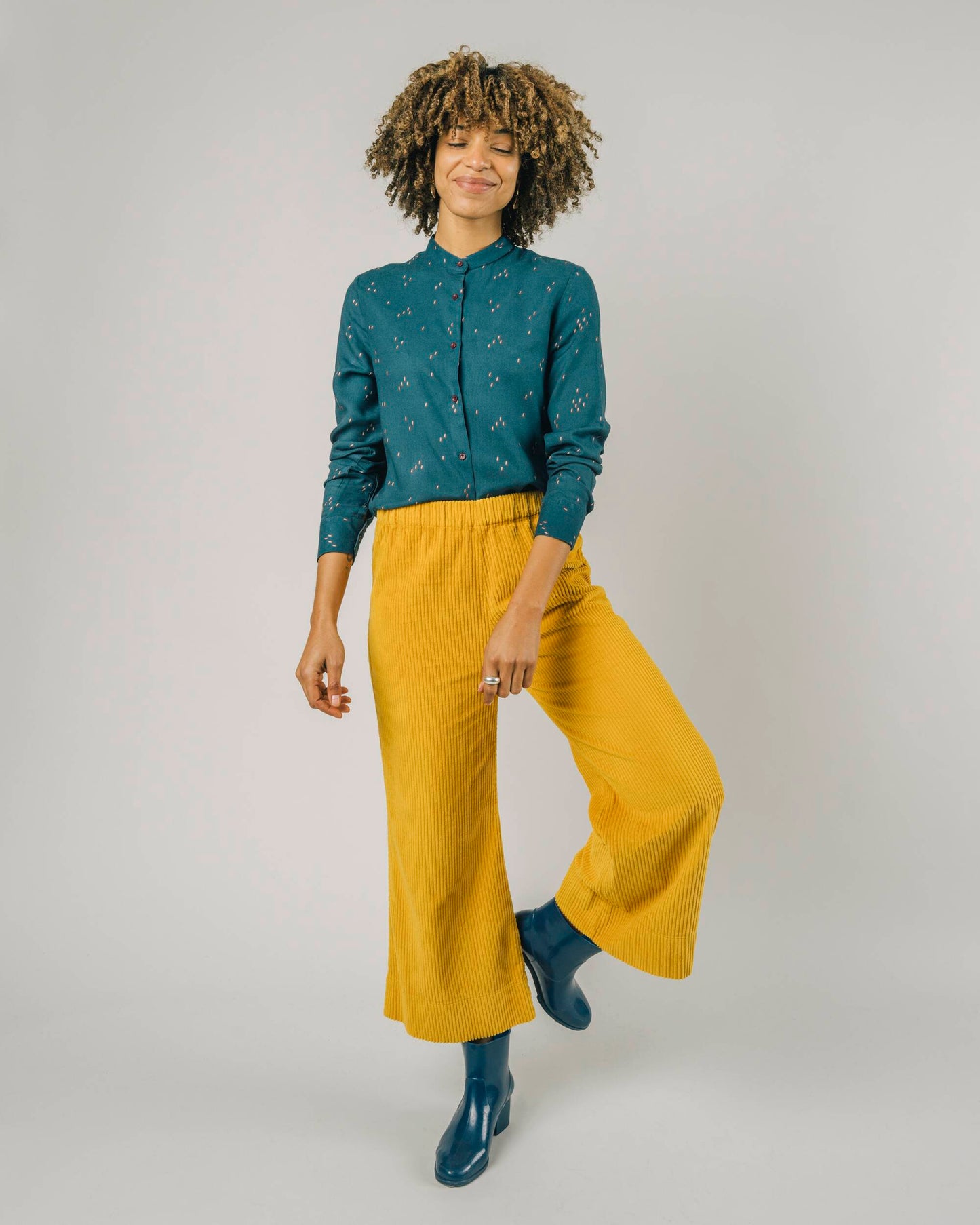 Wide Leg Corduroy Pant Gold