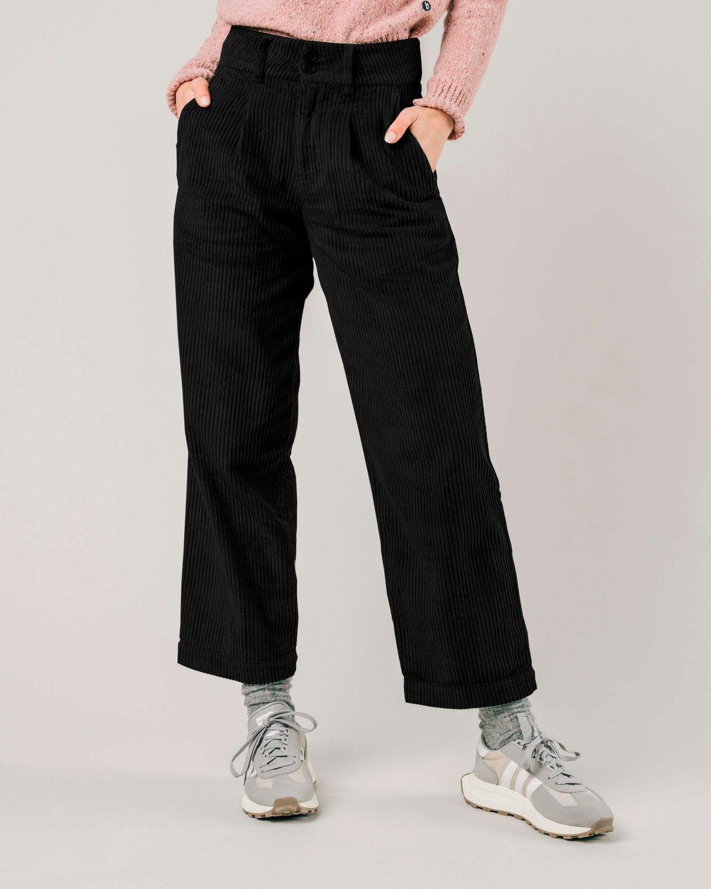 Corduroy Pleated Pant Black