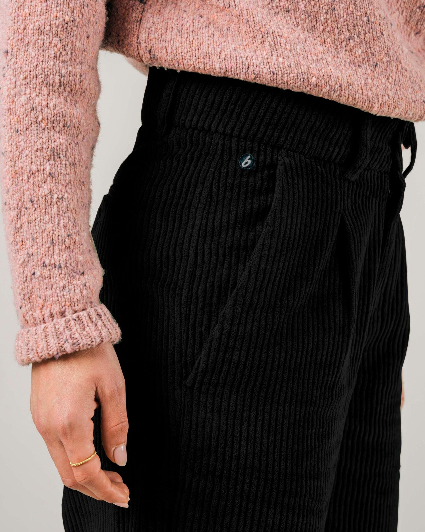 Corduroy Pleated Pant Black