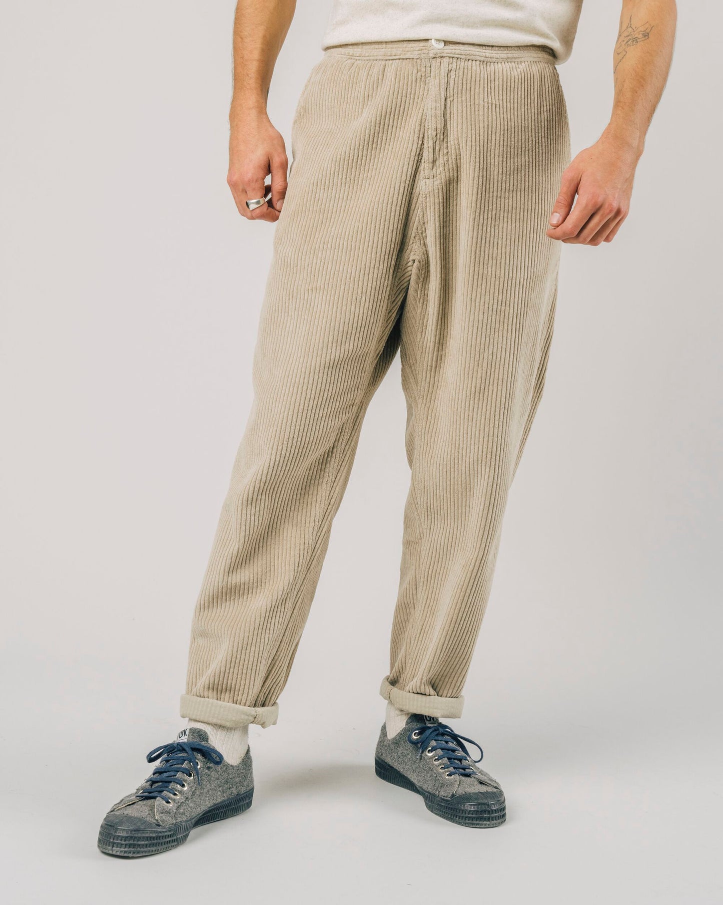 Corduroy Oversize Elastic Pant Ecru