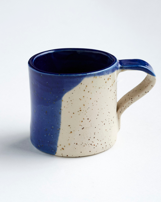 Handmade bright blue ceramic mug