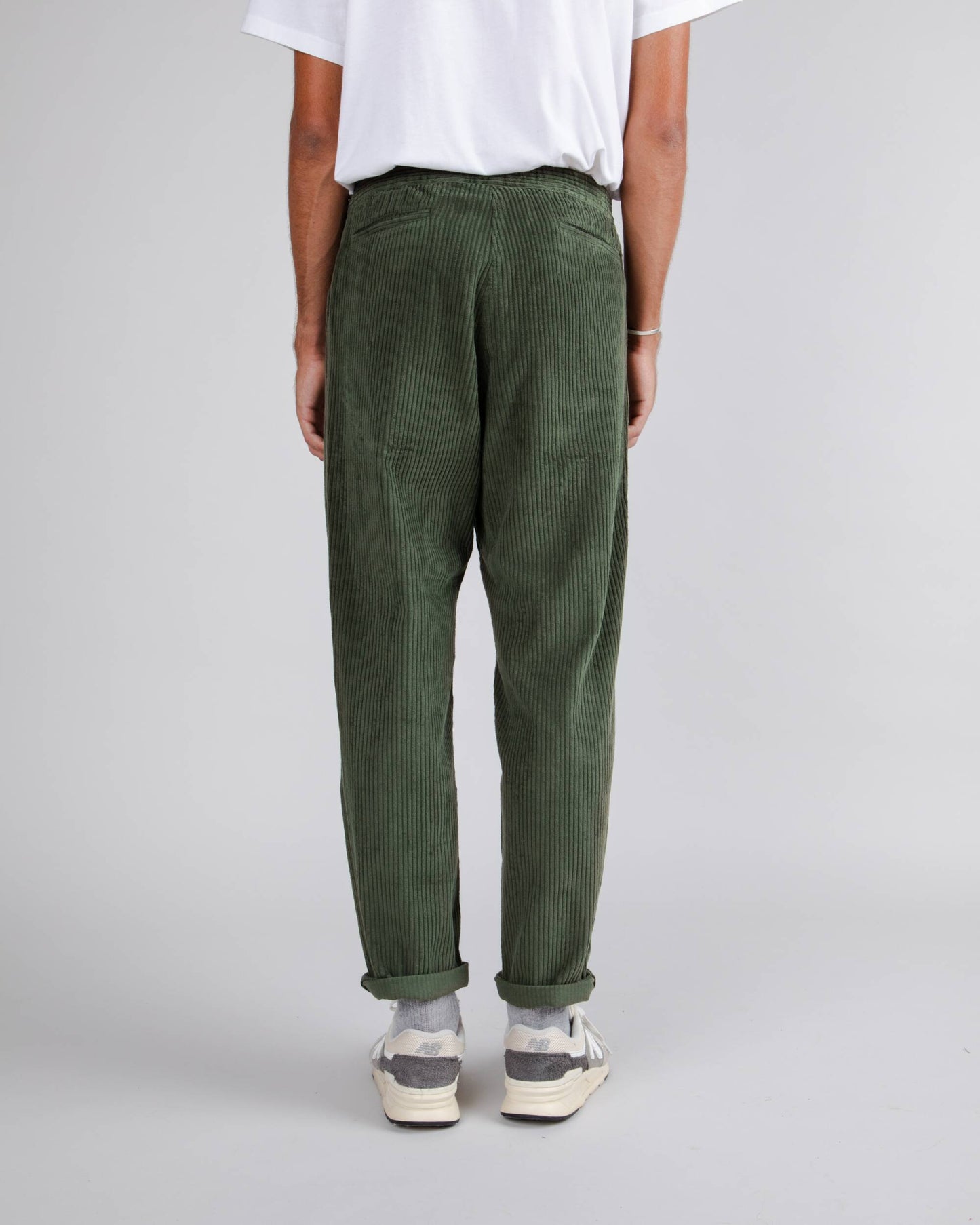 Corduroy Oversize Elastic Pant Stone Green