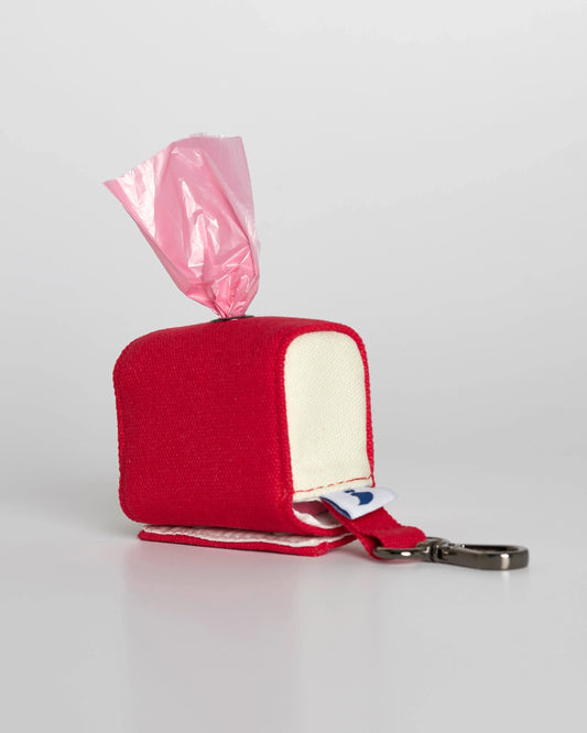 Constantin Red Cotton Canvas Poop Bag Holder Pouch