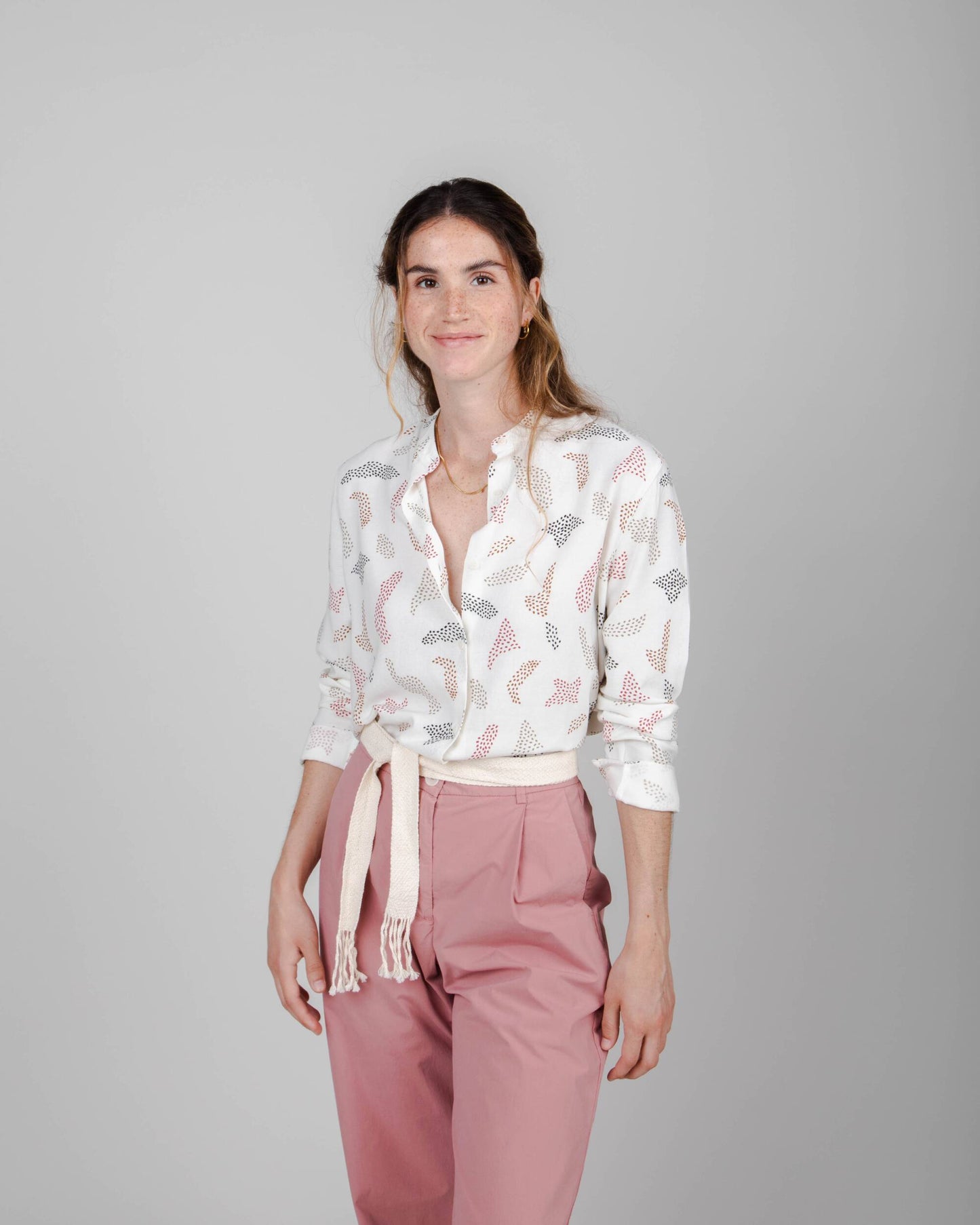 Maria Regular Mao Blouse White