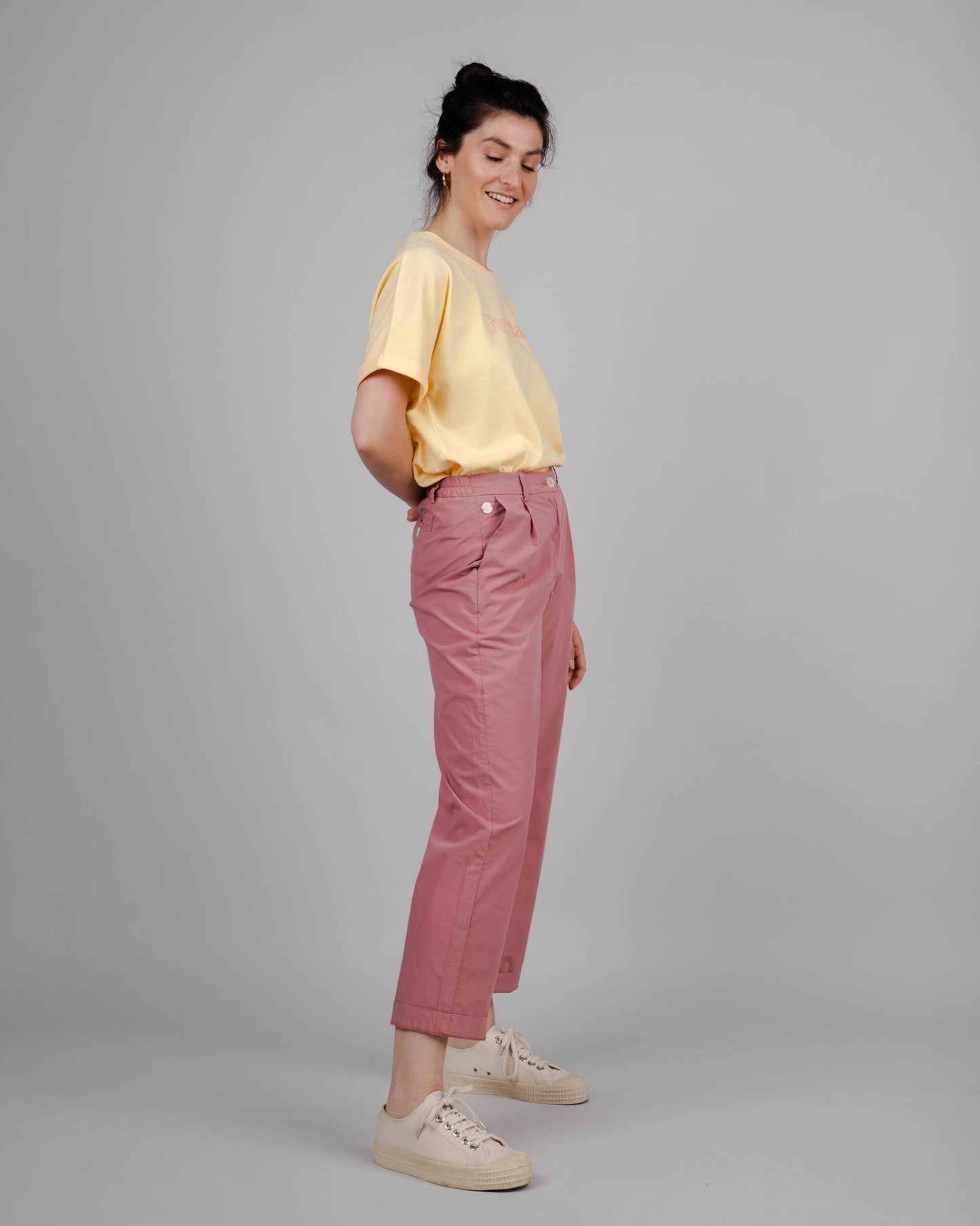 Elastic Pleated Chino Dusty Pink