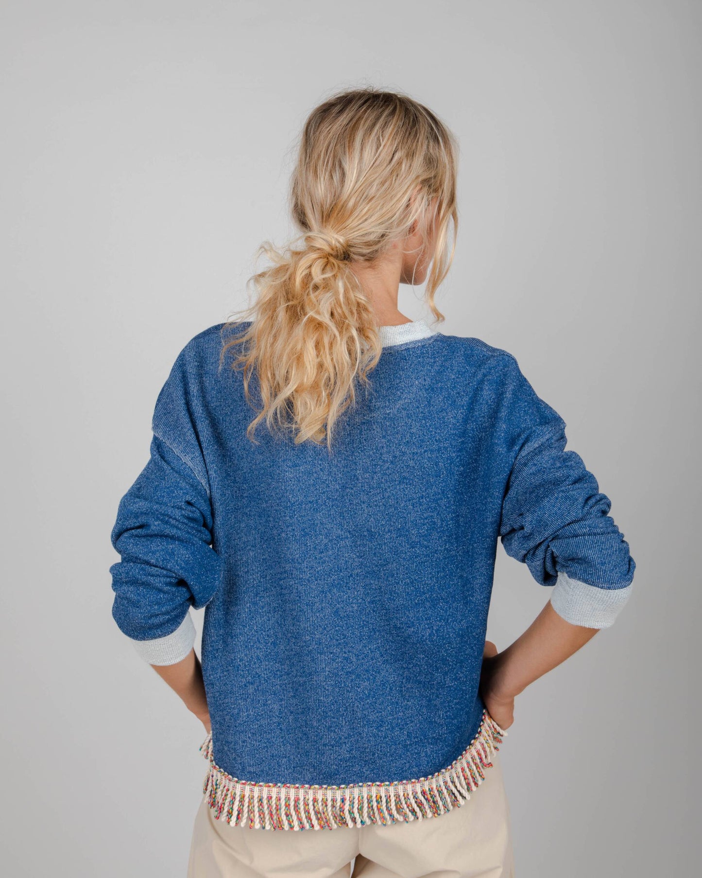 Denim Rounded Sweatshirt Indigo