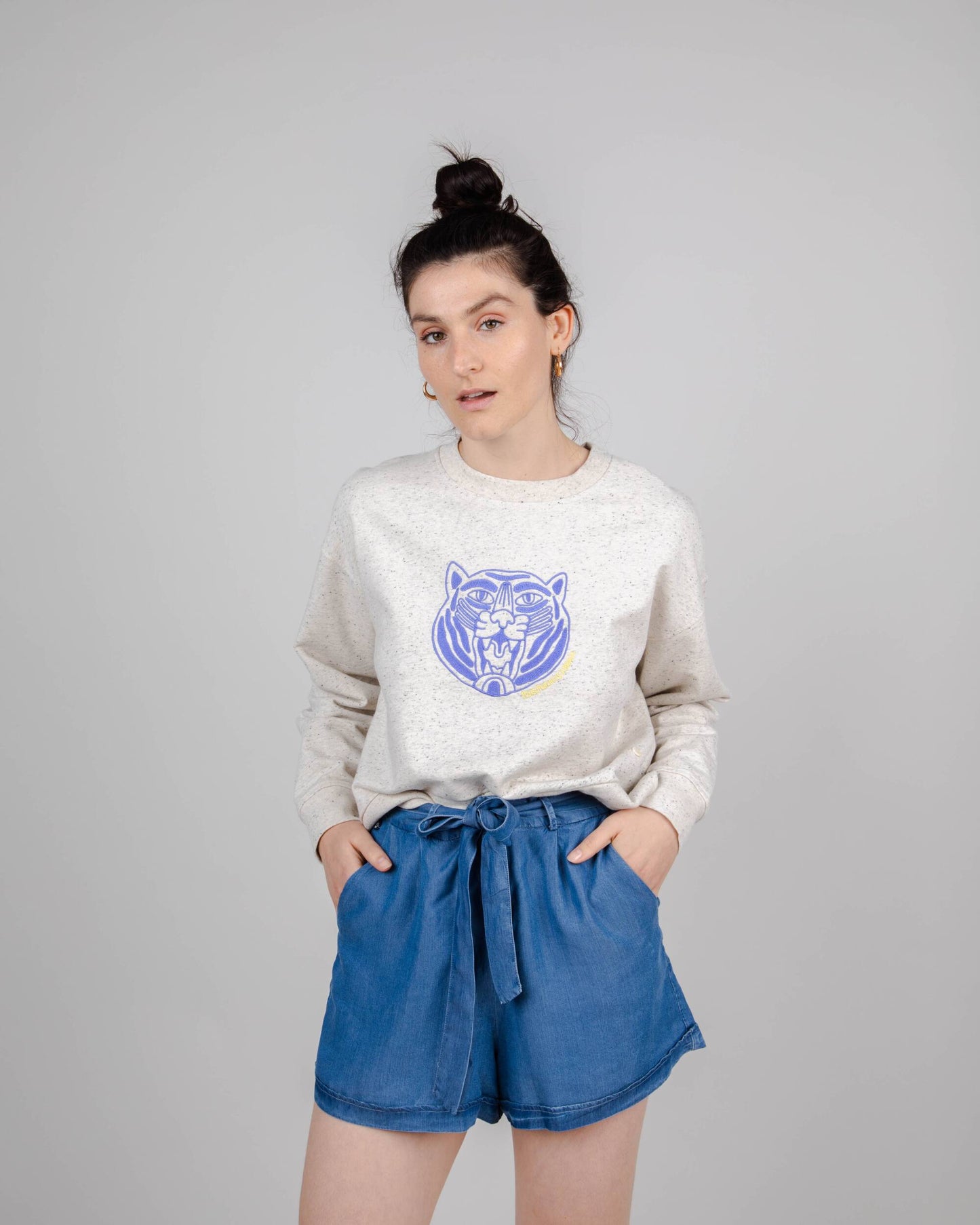 Tiger Rounded Sweatshirt Ecru