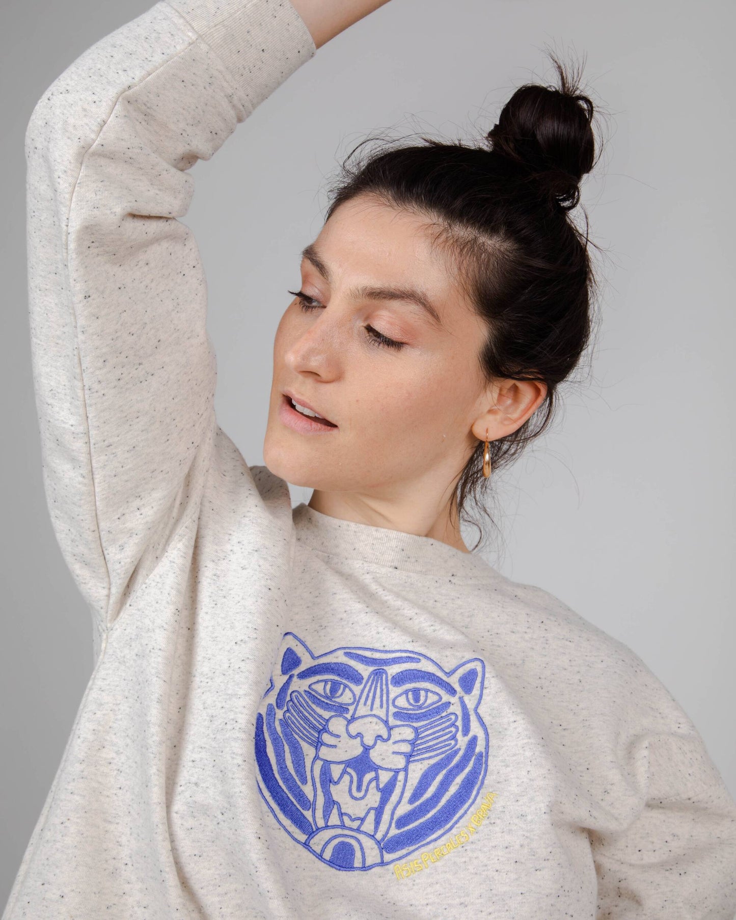 Tiger Rounded Sweatshirt Ecru