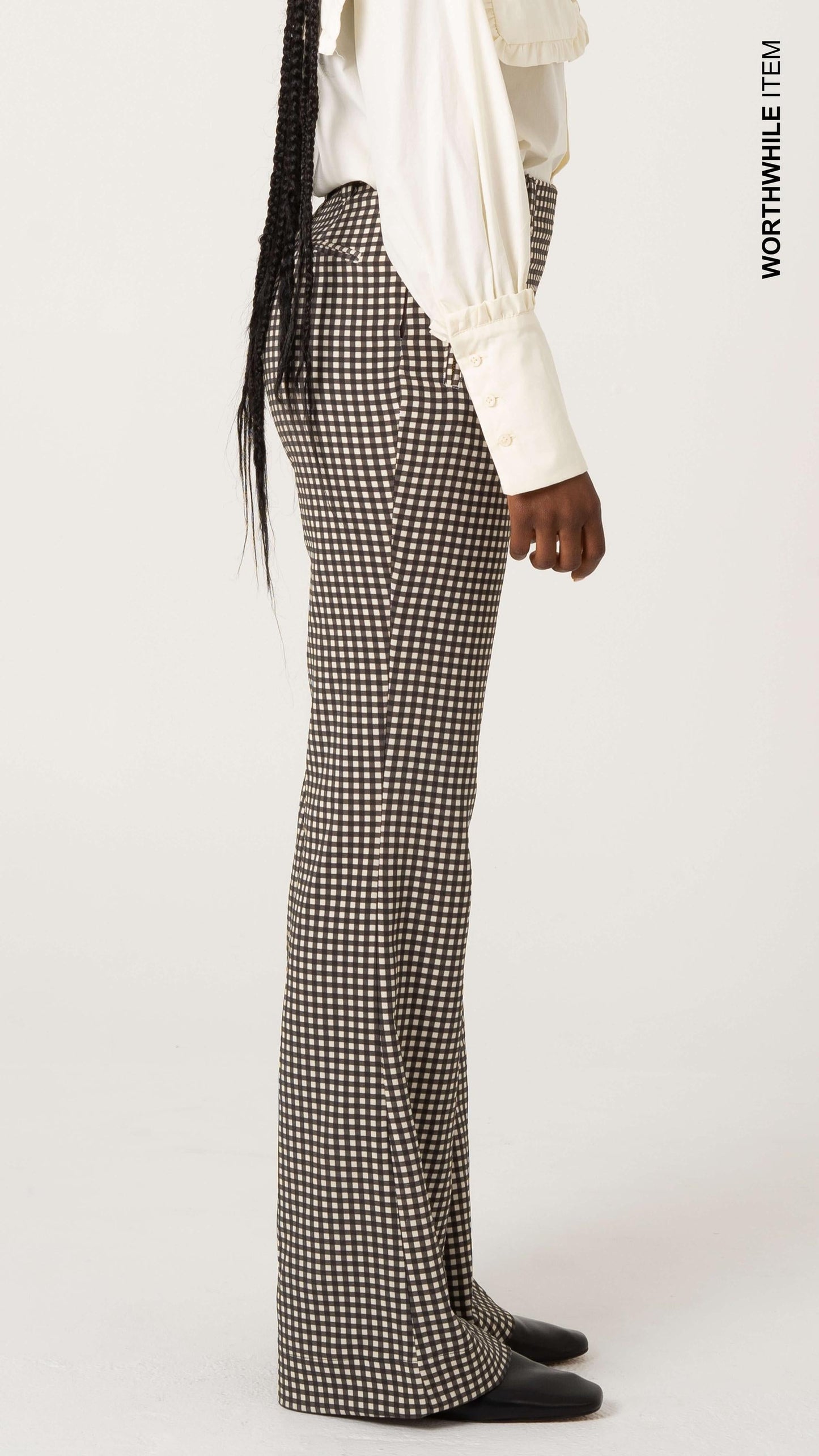 Gingham flared pants