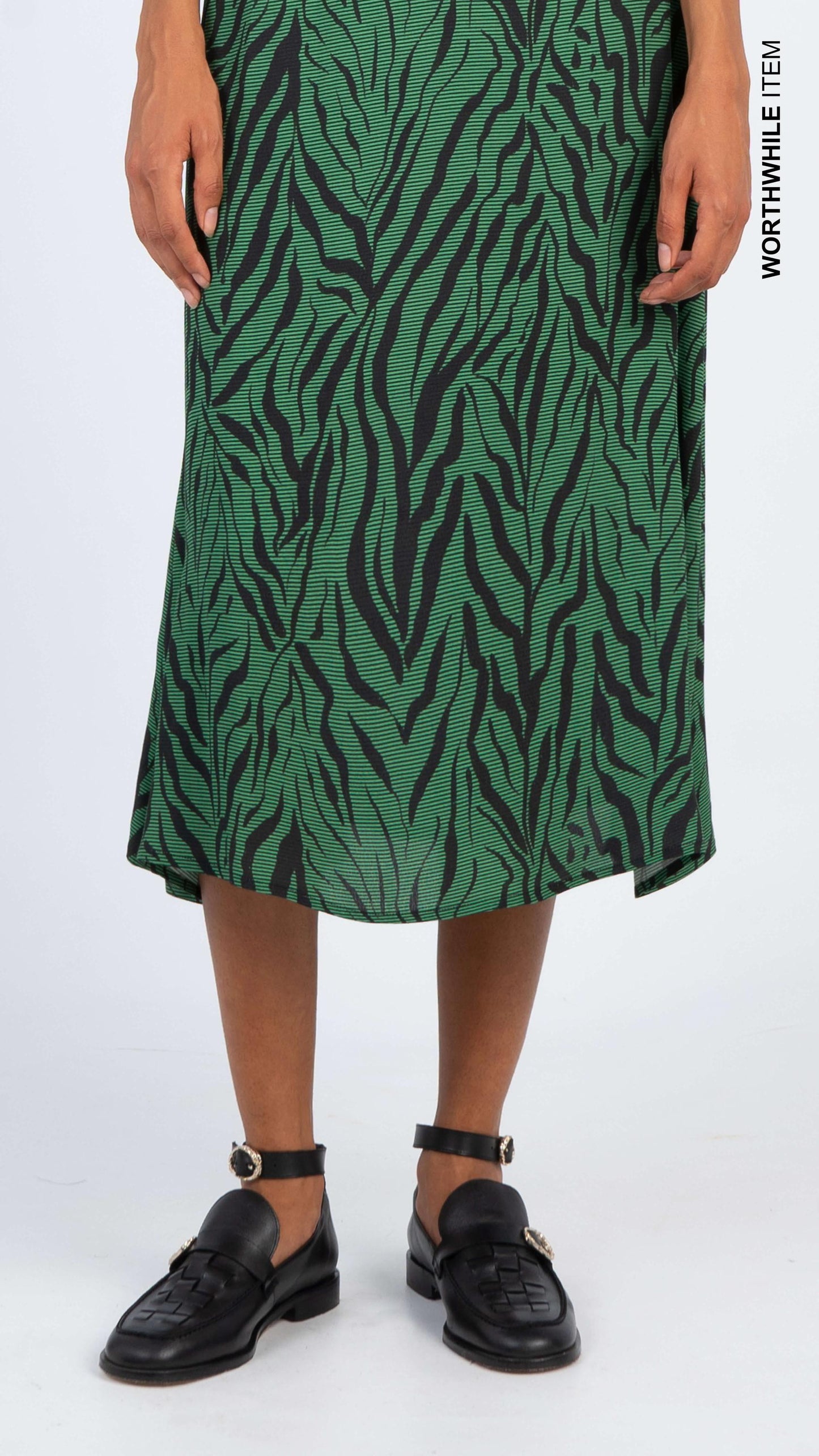 Green printed dress