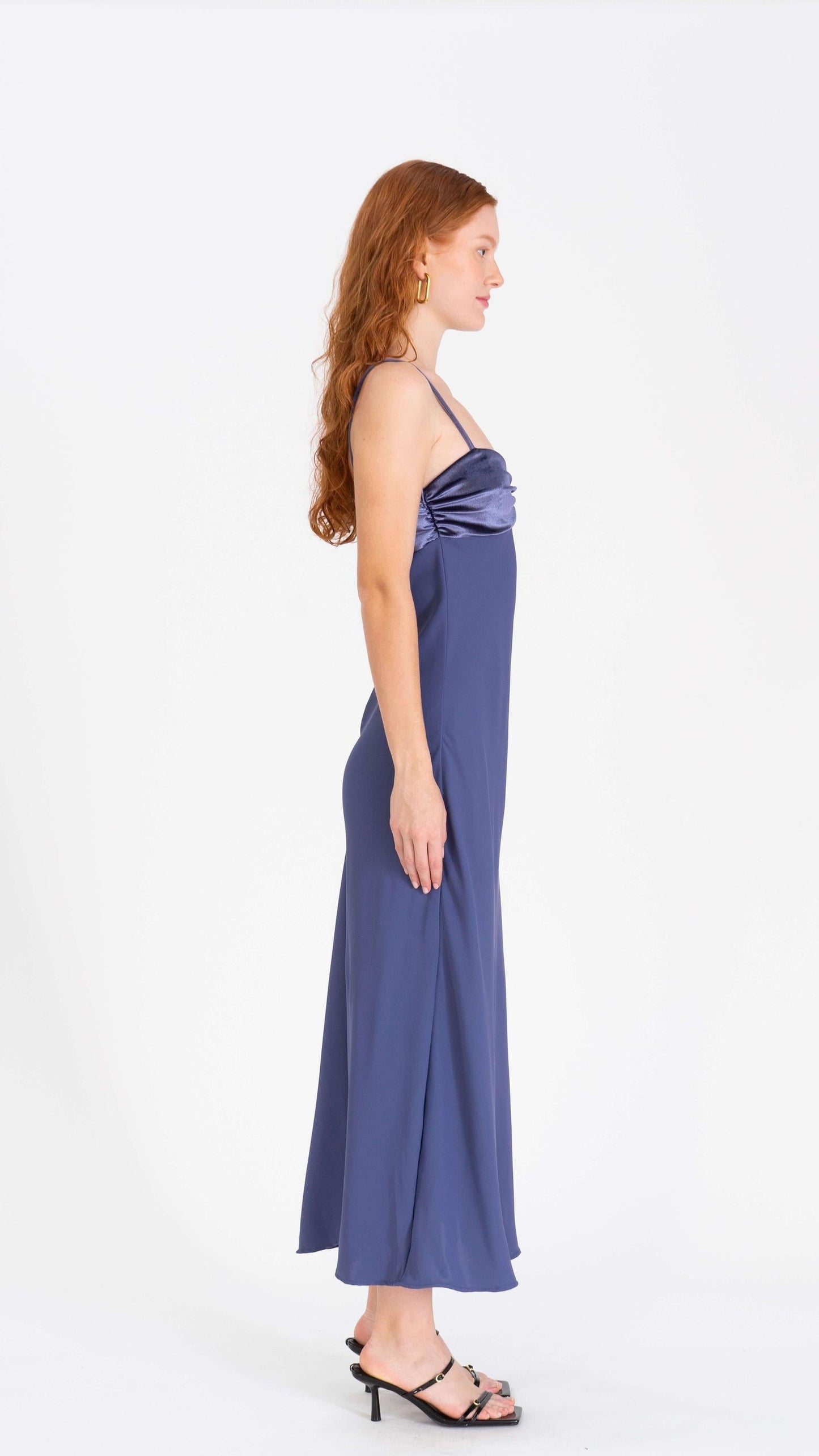 Velvet bow long dress