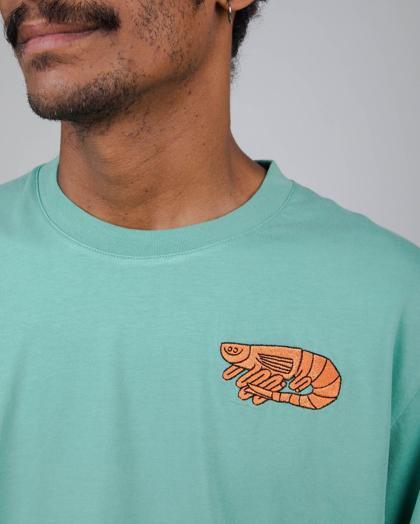 Shrimp Faes Embroidery T-Shirt Mulberry