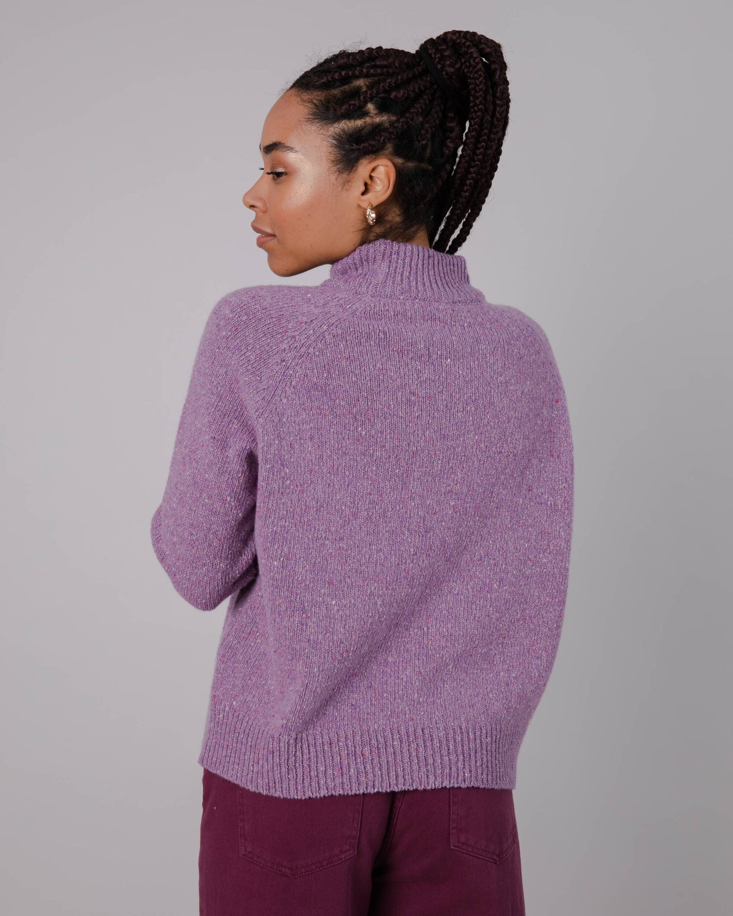 Perkins Cropped Sweater Grape