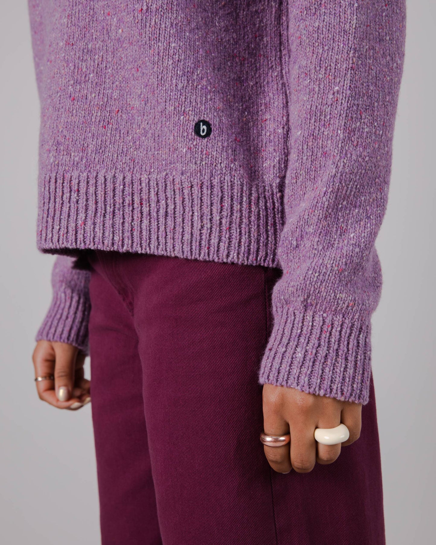 Perkins Cropped Sweater Grape