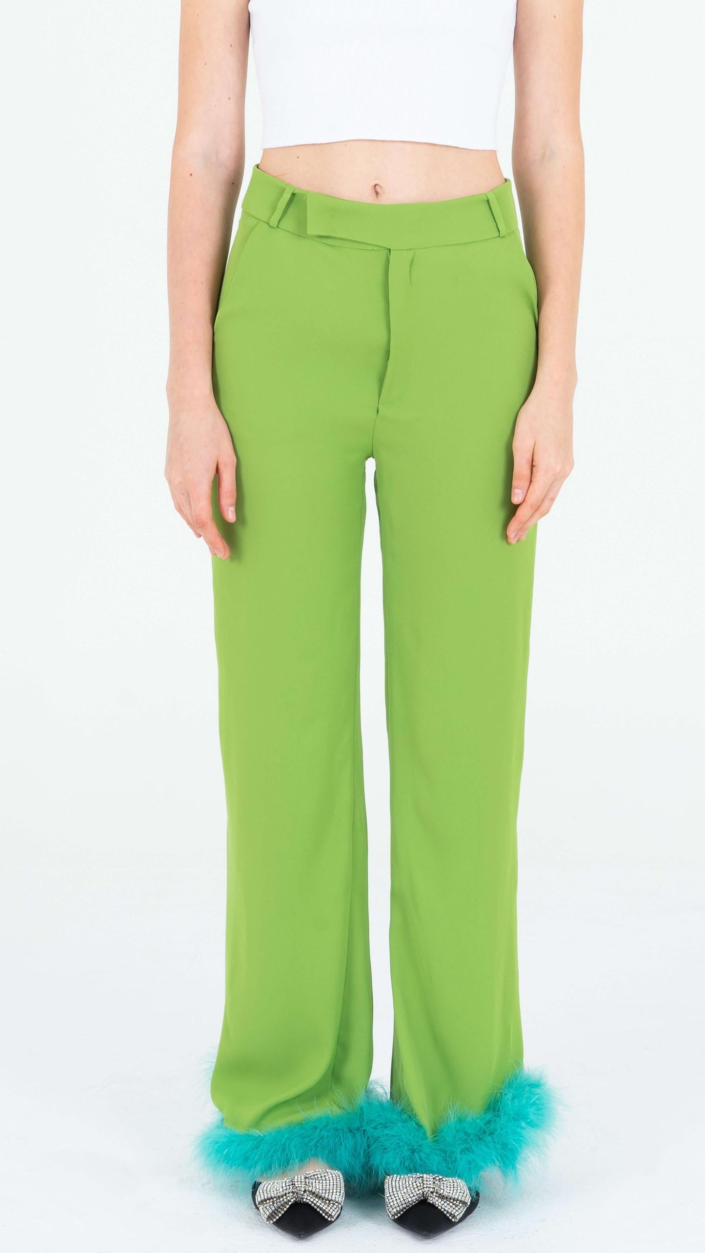 Feather green pants