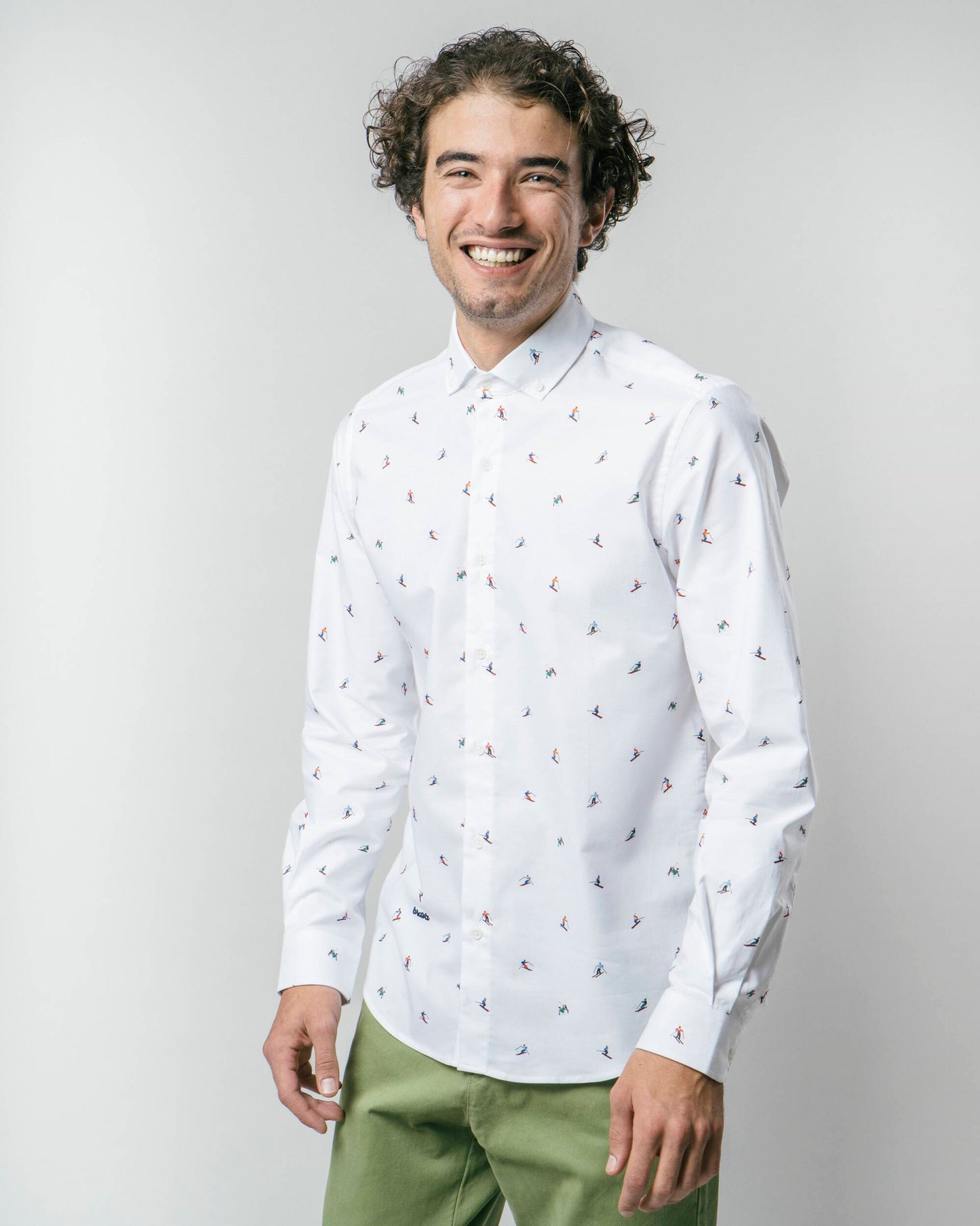 Slalom Race White Printed Shirt