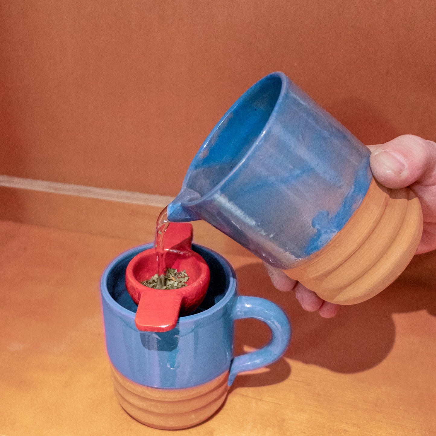Colored clay jug 