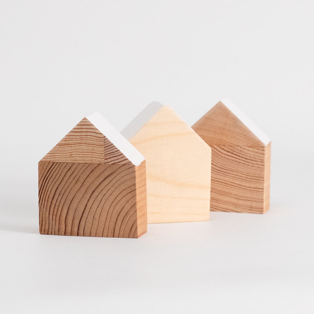 Pack of wooden houses for children