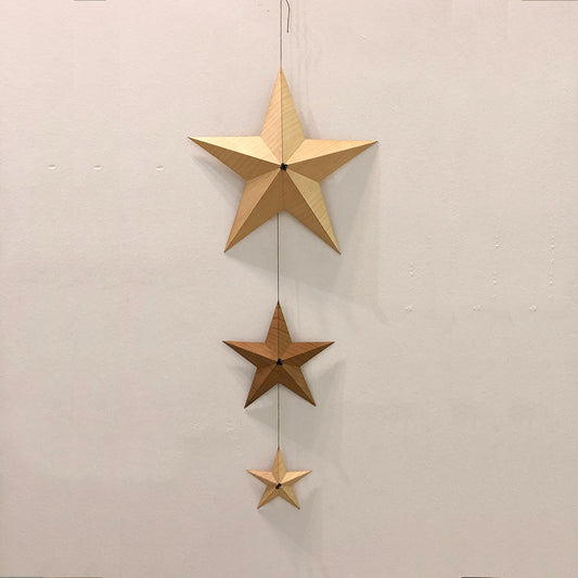 Wooden stars to decorate, garland of 3 