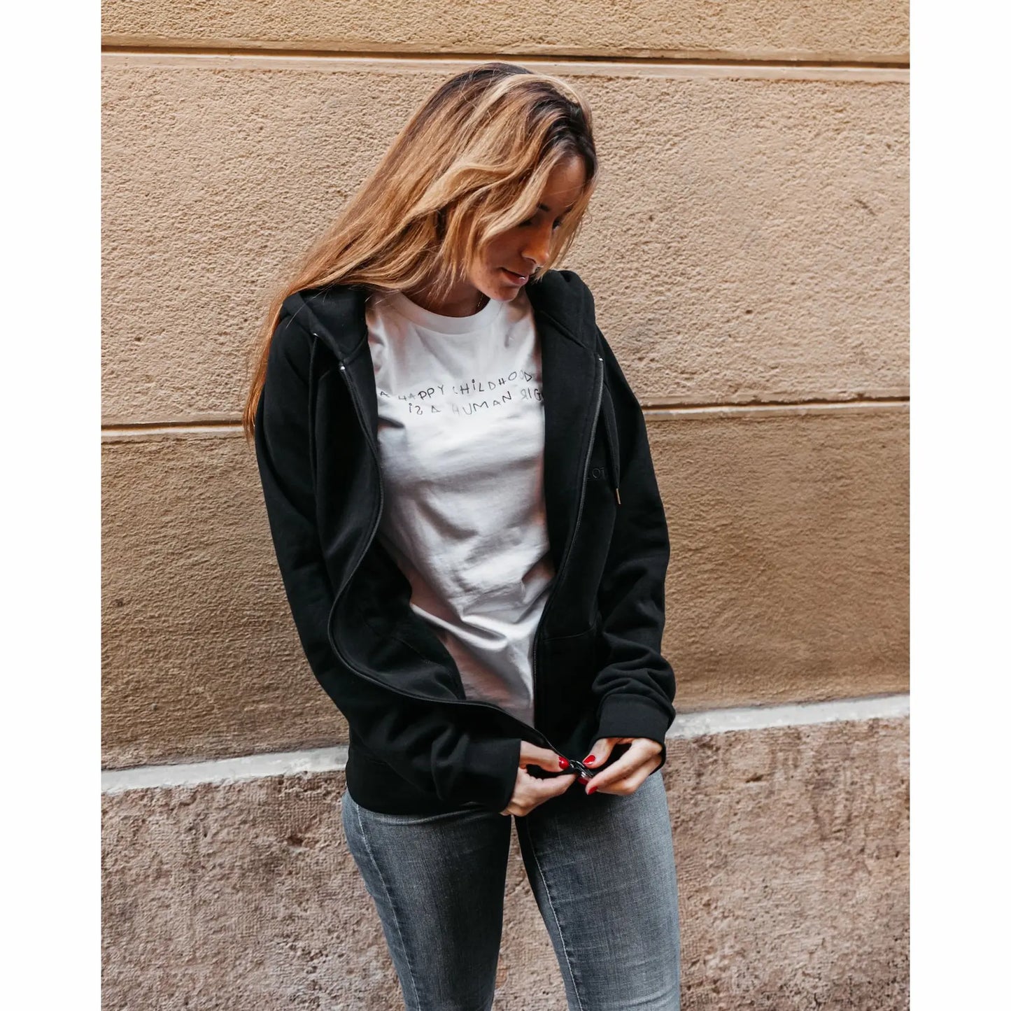 Black zip-up sweatshirt • unisex