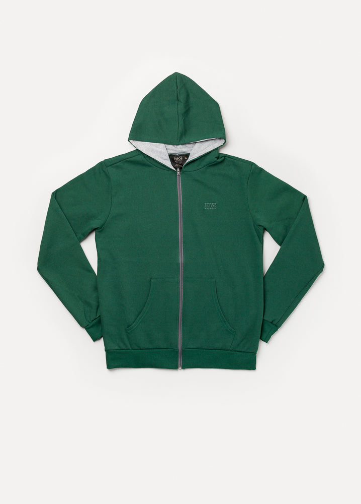 Green zip-up sweatshirt