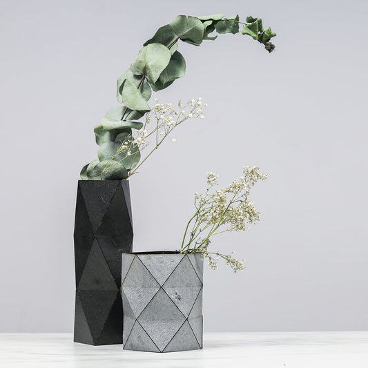 Origami slate vase, 2 pieces